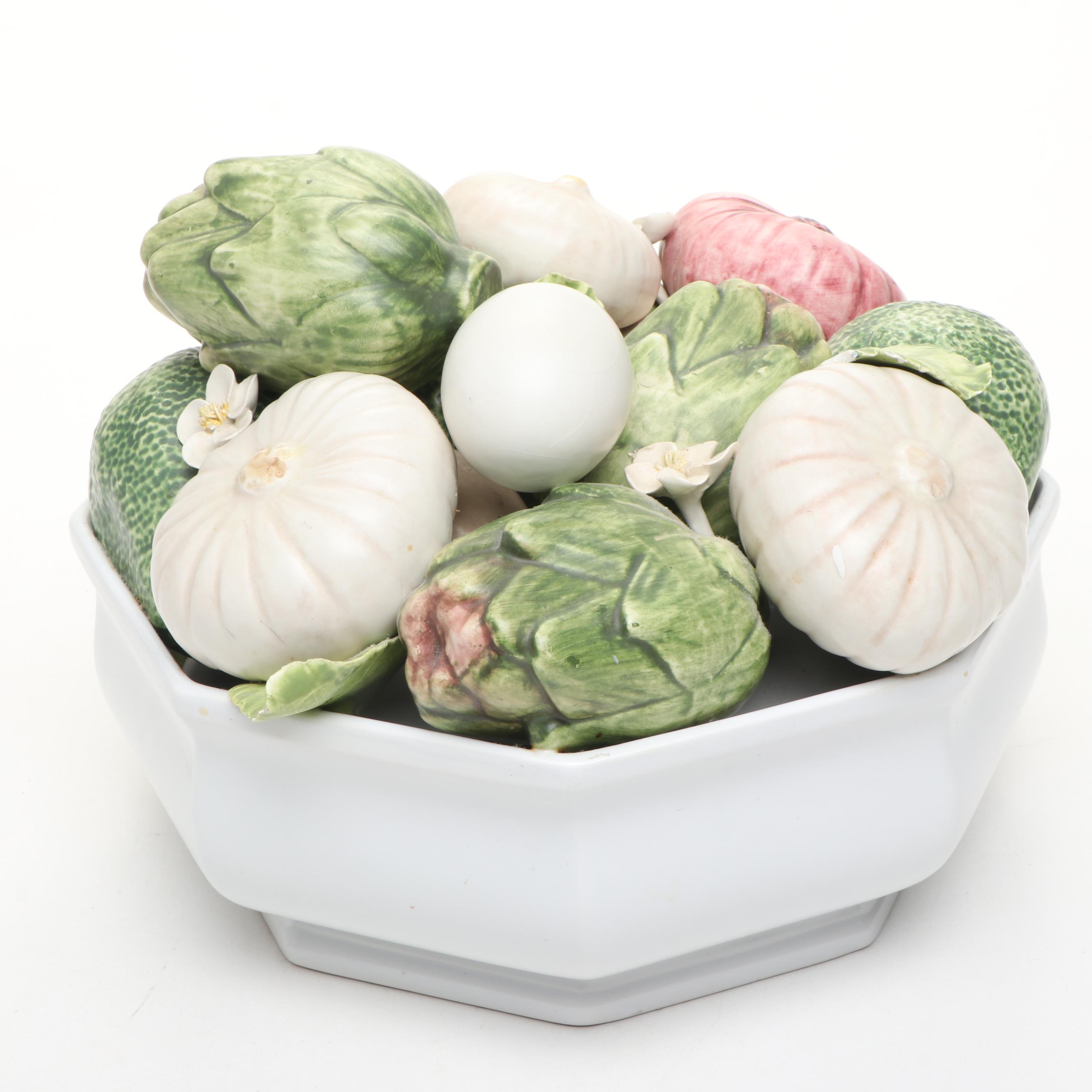 Italian Ceramic Vegetable Bowl, Late 20th Century