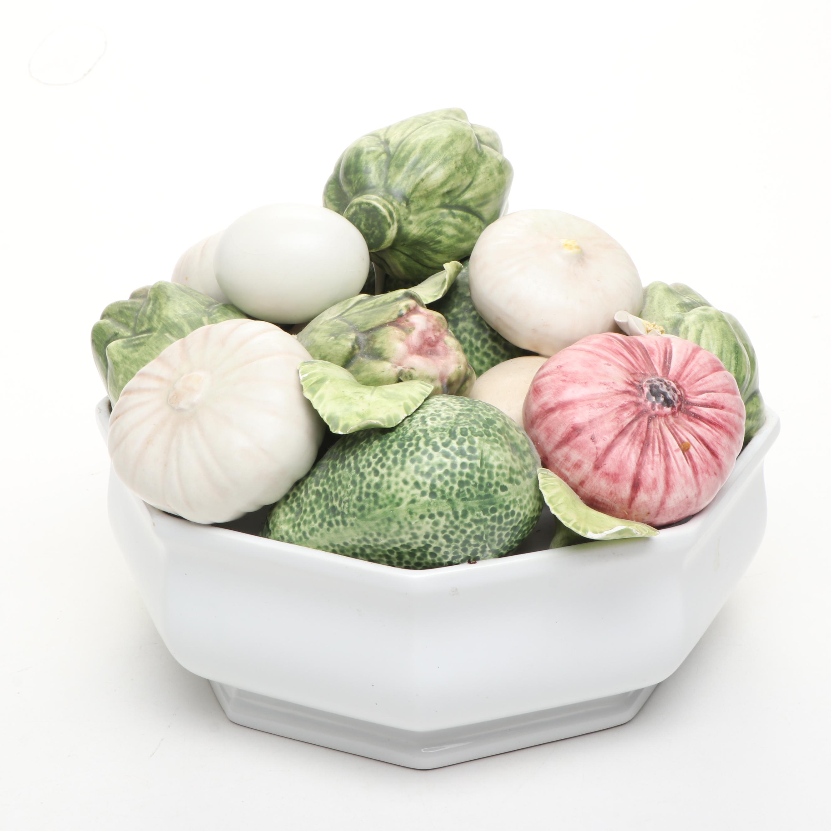 Italian Ceramic Vegetable Bowl, Late 20th Century