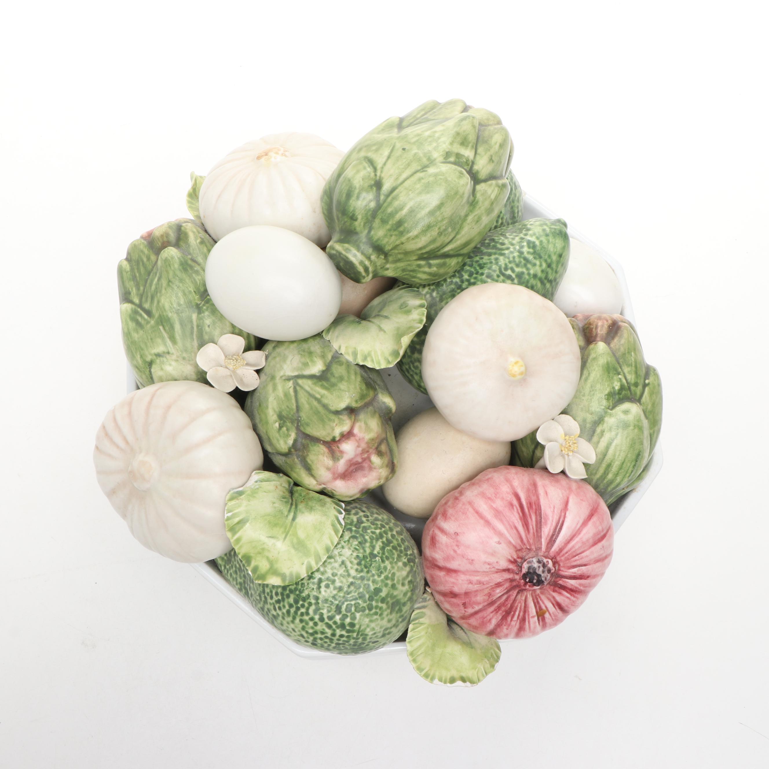 Italian Ceramic Vegetable Bowl, Late 20th Century