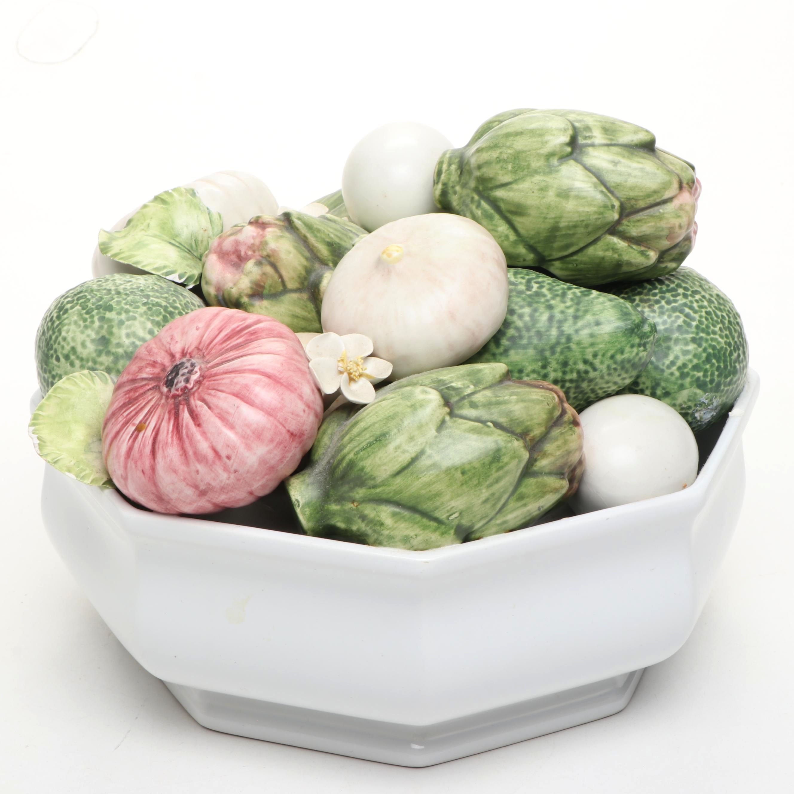 Italian Ceramic Vegetable Bowl, Late 20th Century