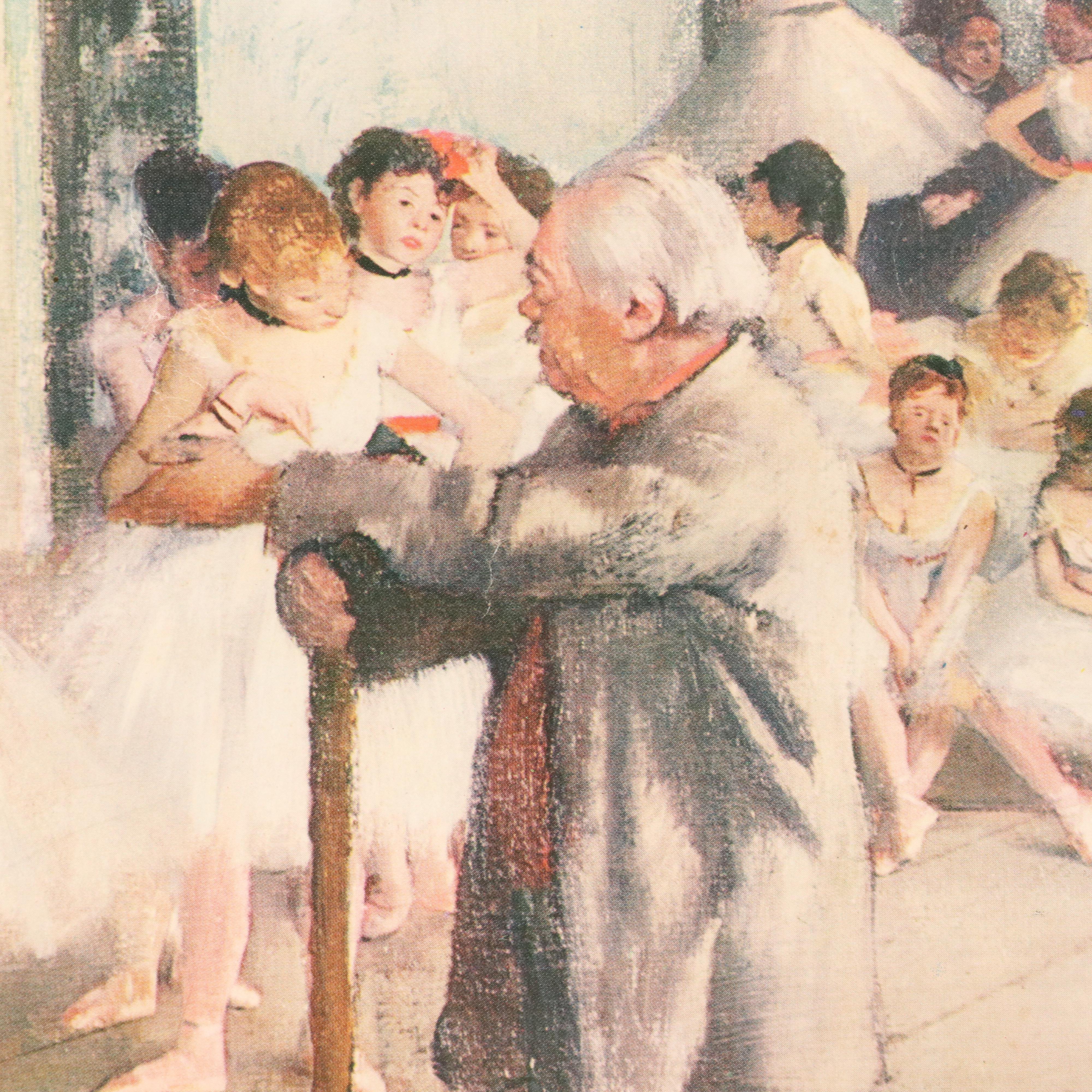 Offset Lithographs After Edgar Degas "Dancing Class" and Embroidery