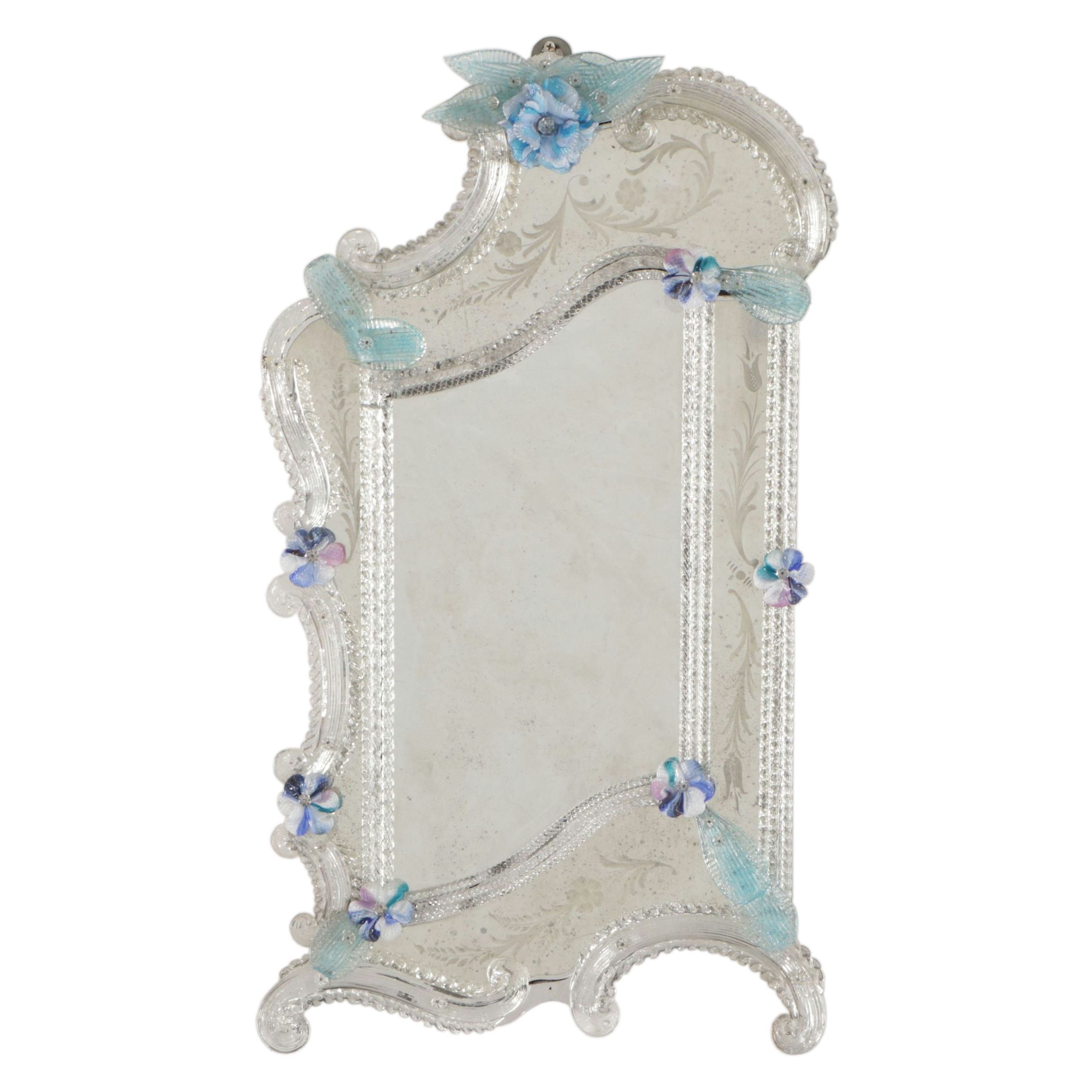 Venetian Engraved and Embellished Wall Mirror, 20th Century