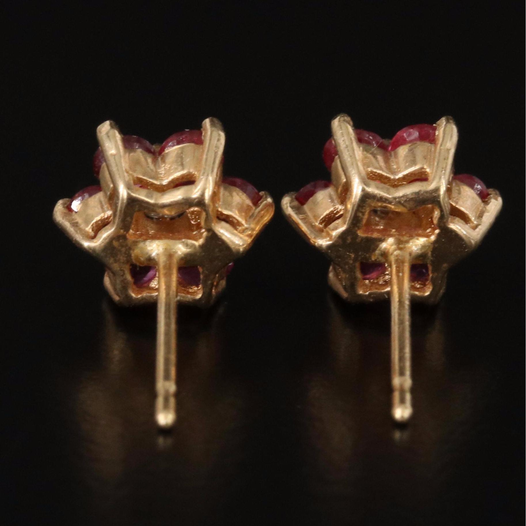 14K Ruby and Diamond Earrings