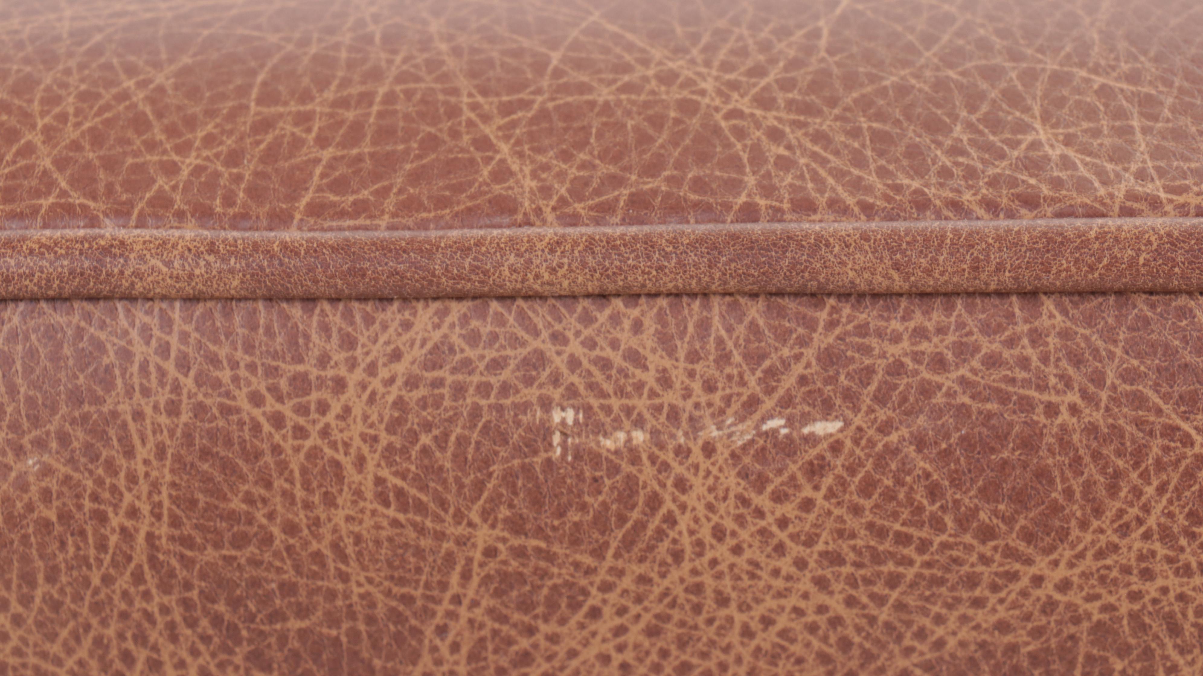 Artistic Leathers Brown Leather Sofa with Nailhead Trim