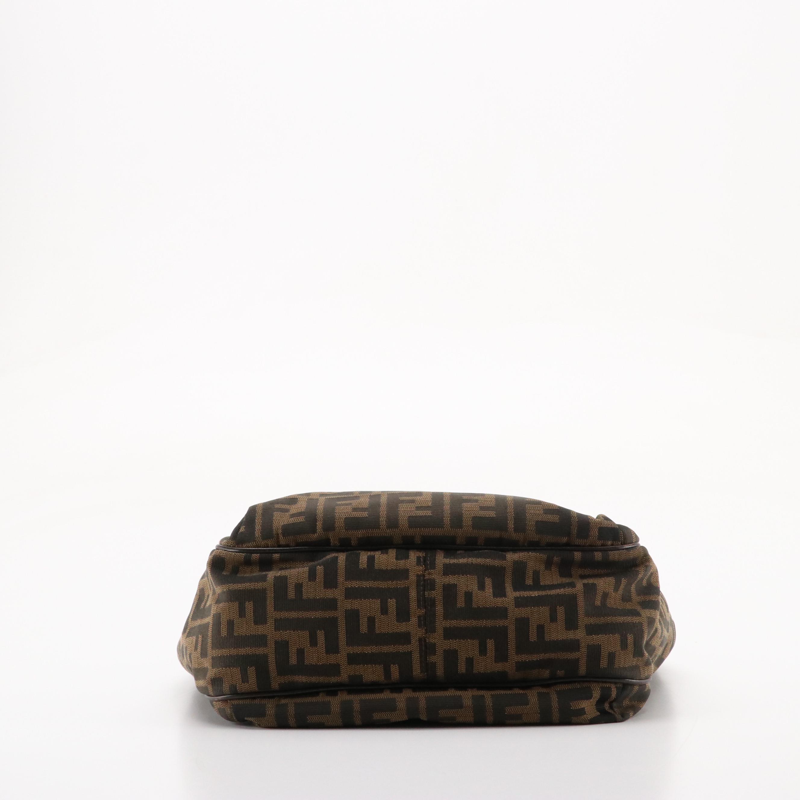 Fendi Shoulder Bag in Zucca Jacquard Canvas and Leather Trim