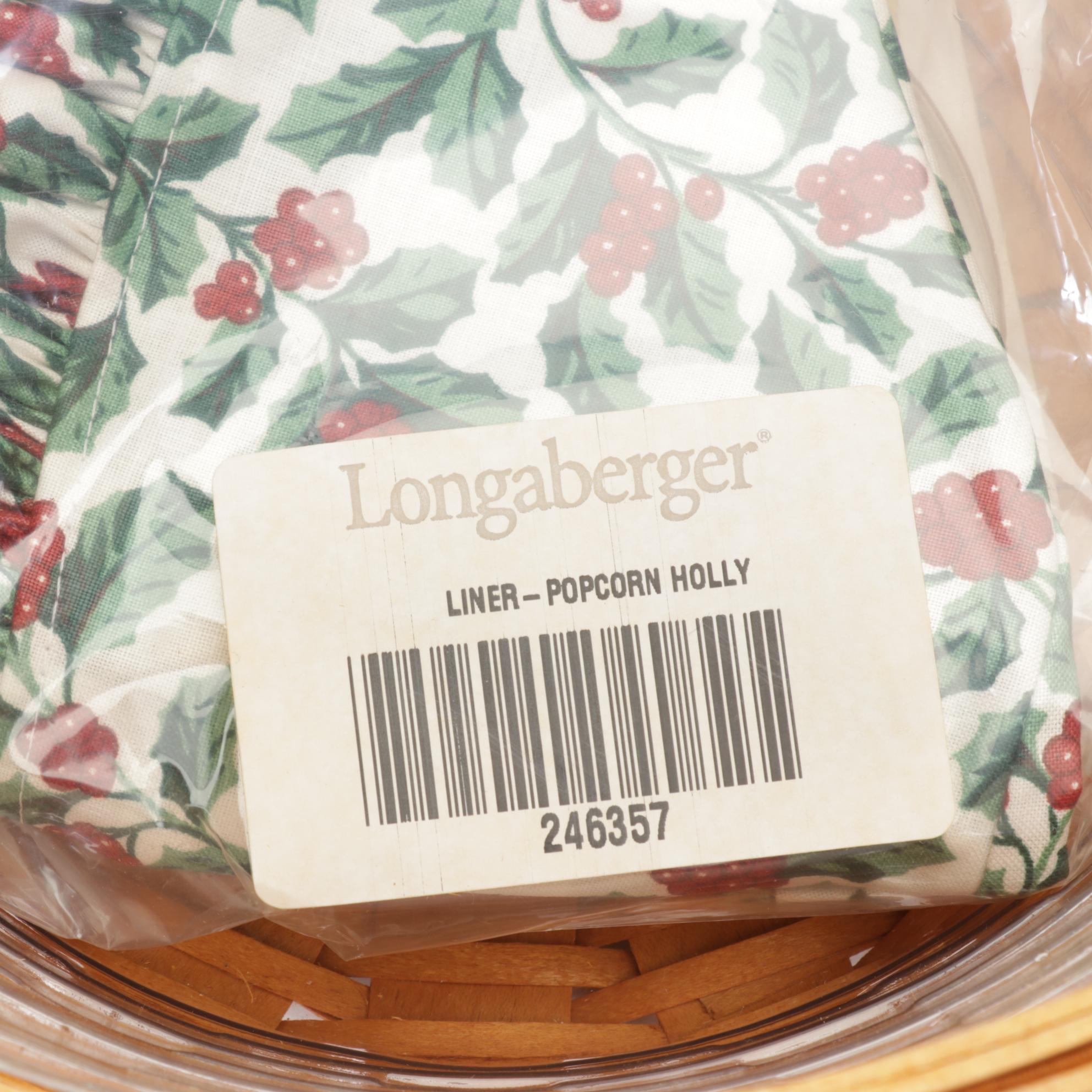 Longaberger Woven Wooden Christmas Baskets with Extra Lid