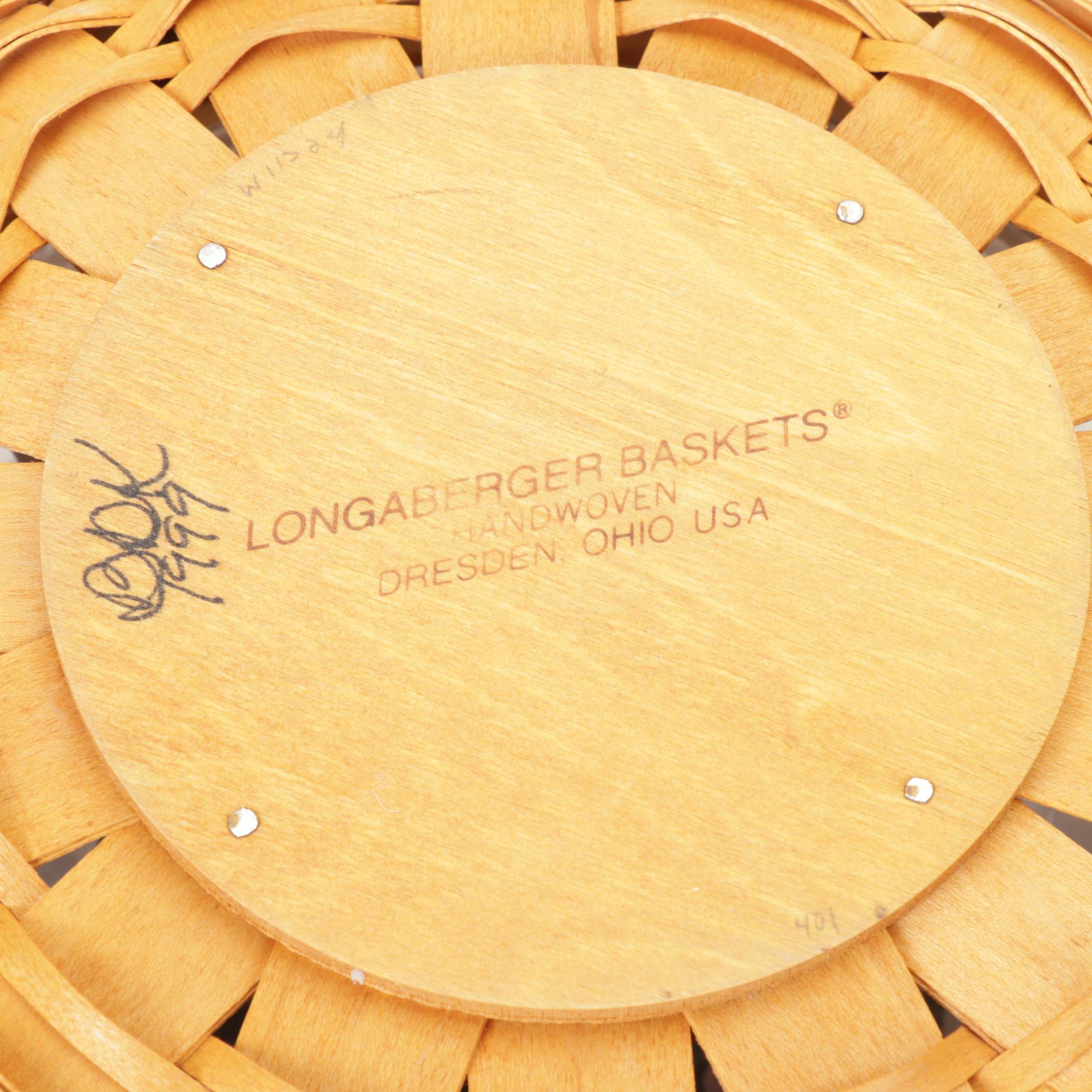 Longaberger Woven Wooden Christmas Baskets with Extra Lid