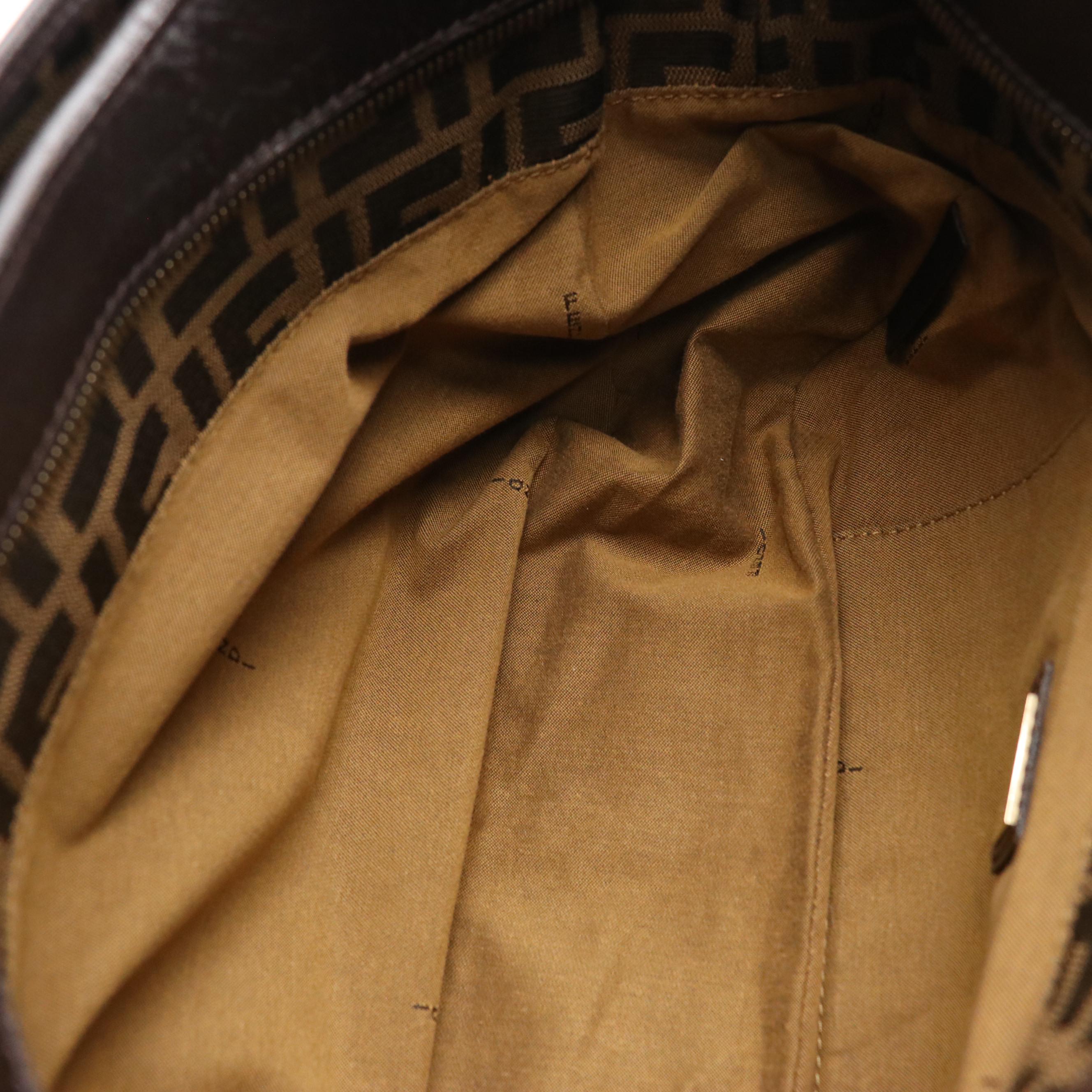 Fendi Shoulder Bag in Zucca Jacquard Canvas and Leather Trim