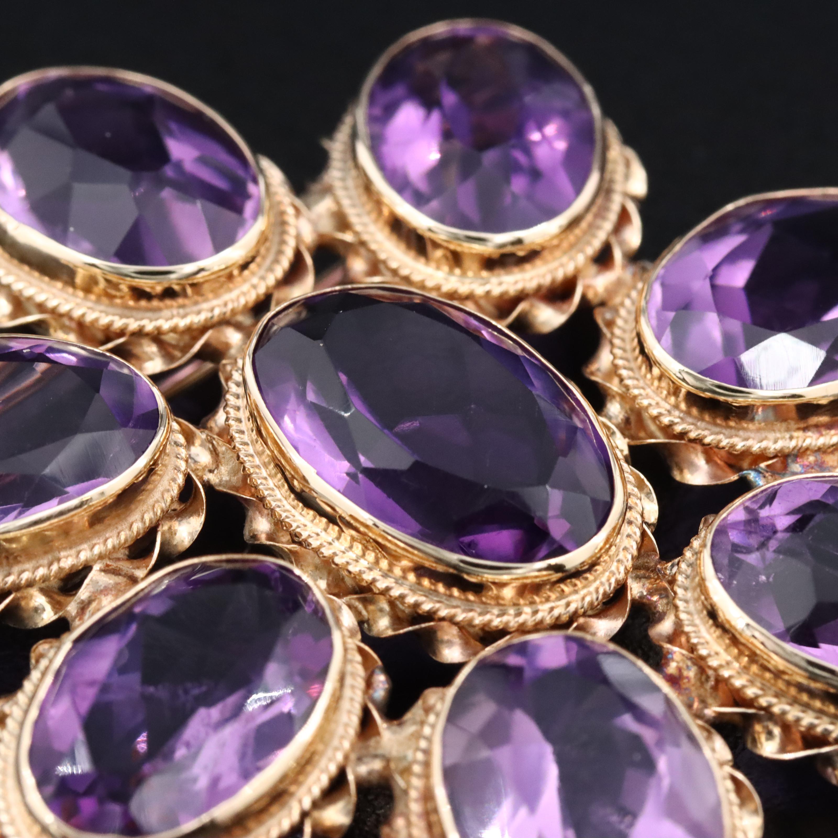 14K Amethyst Converter Brooch
