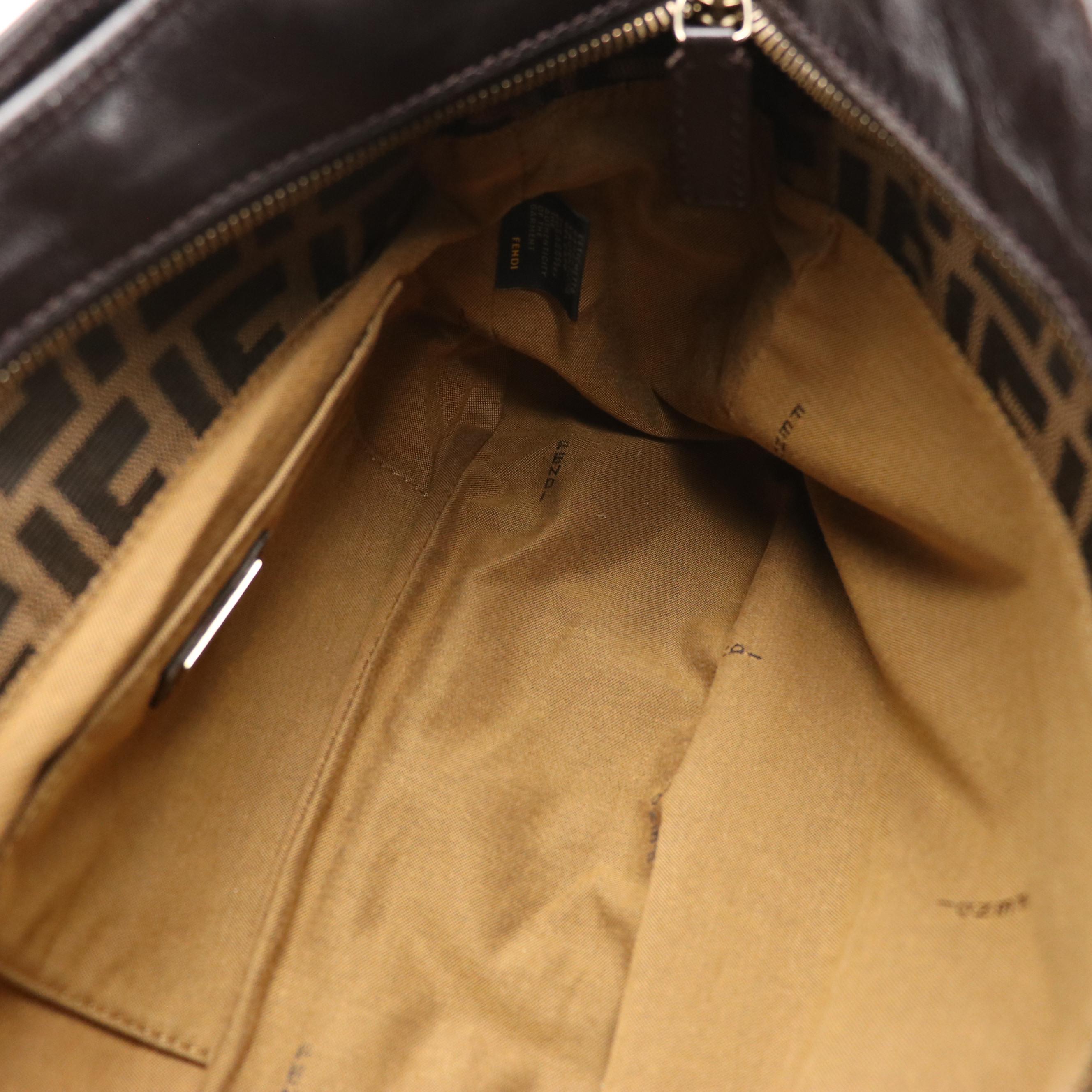 Fendi Shoulder Bag in Zucca Jacquard Canvas and Leather Trim