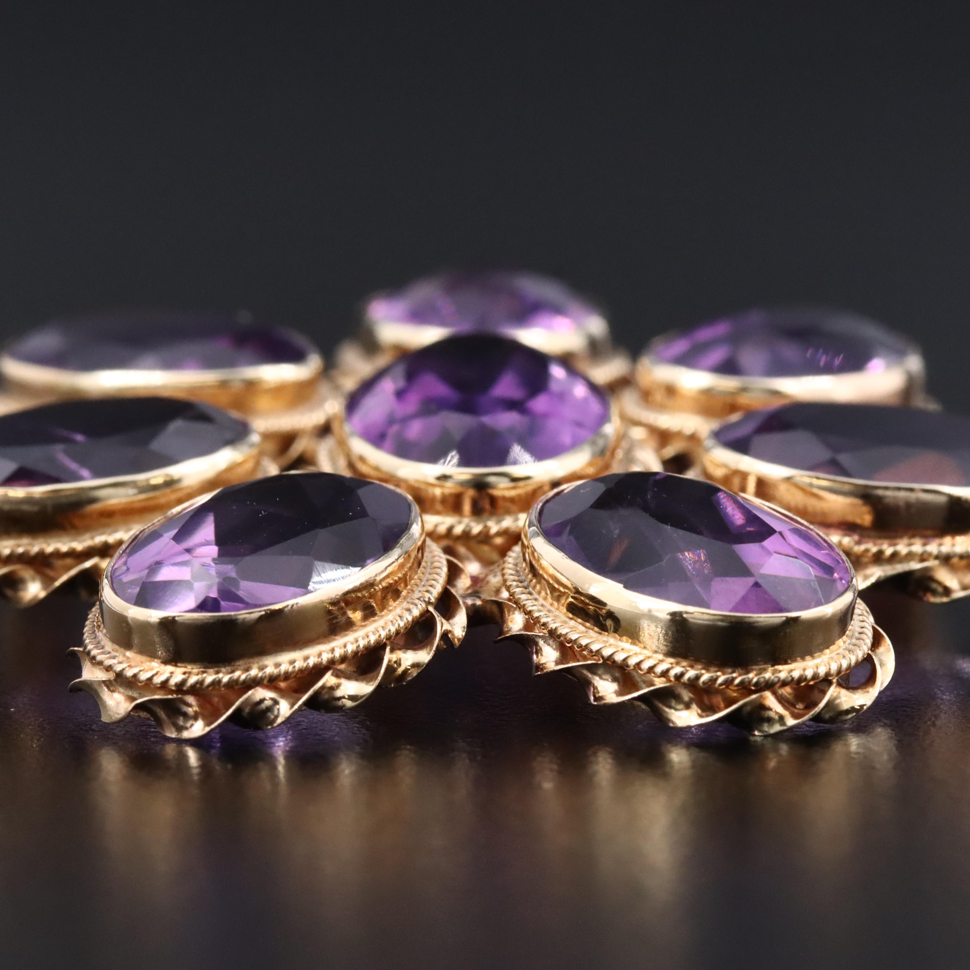 14K Amethyst Converter Brooch