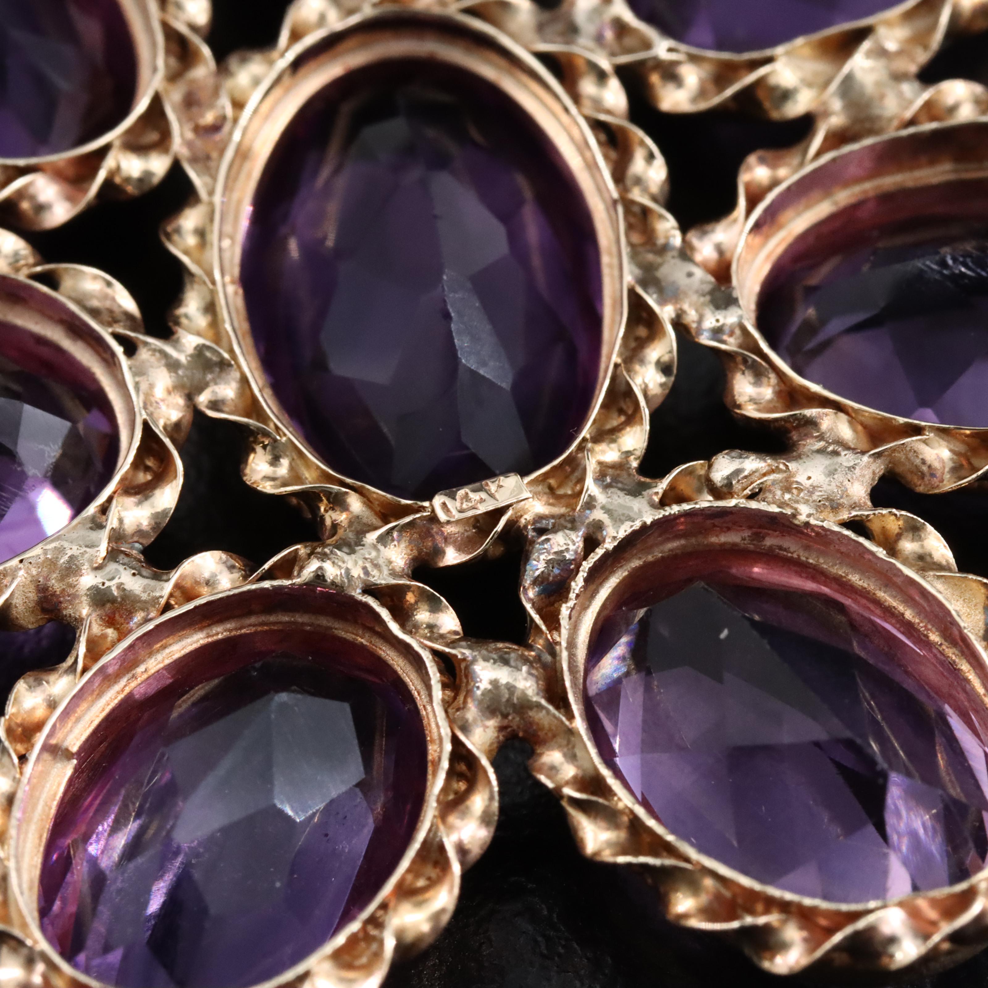 14K Amethyst Converter Brooch