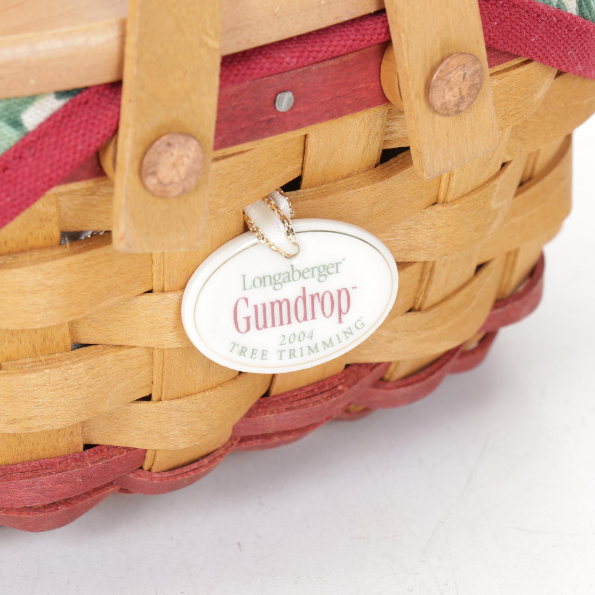 Longaberger Woven Wooden Christmas Baskets with Extra Lid