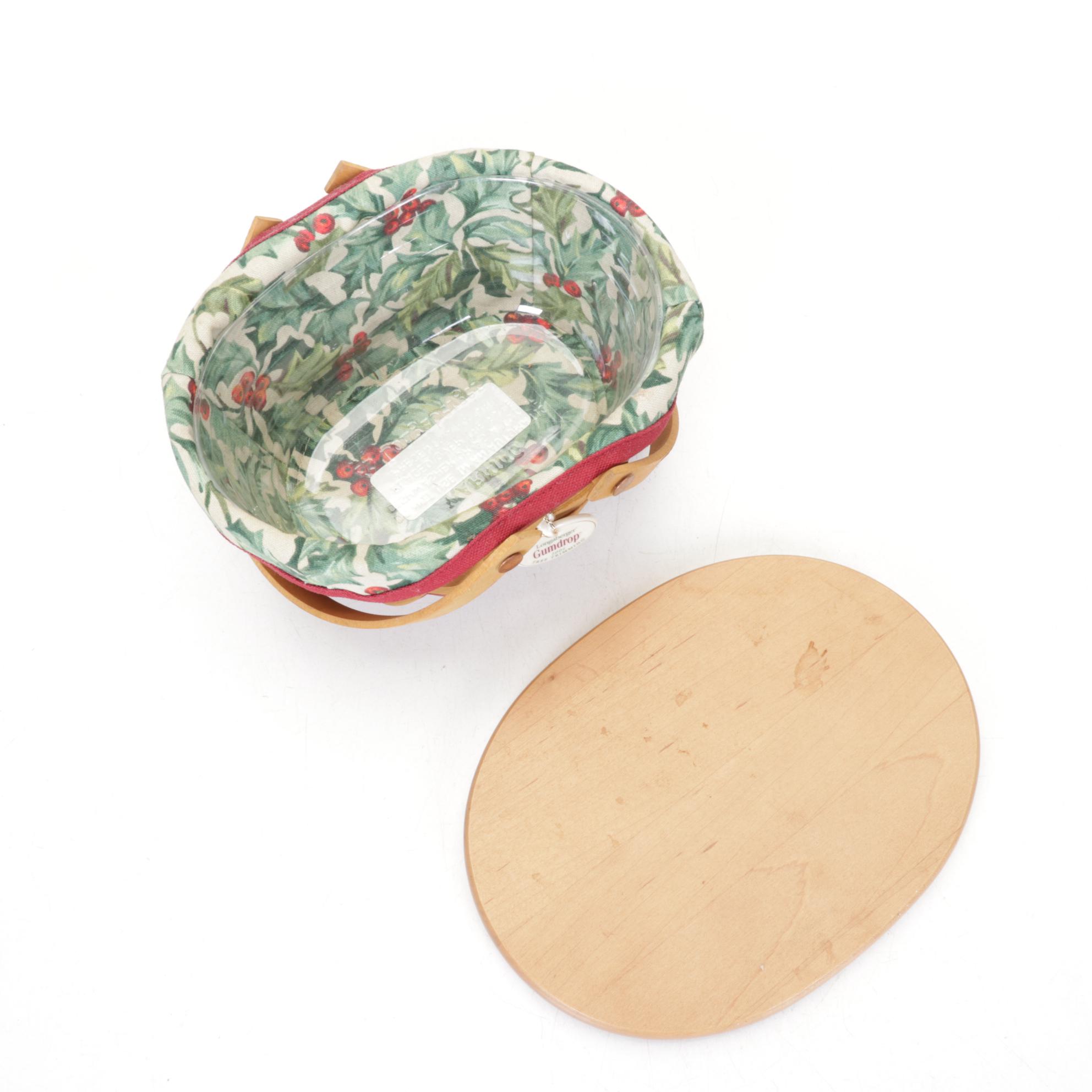 Longaberger Woven Wooden Christmas Baskets with Extra Lid