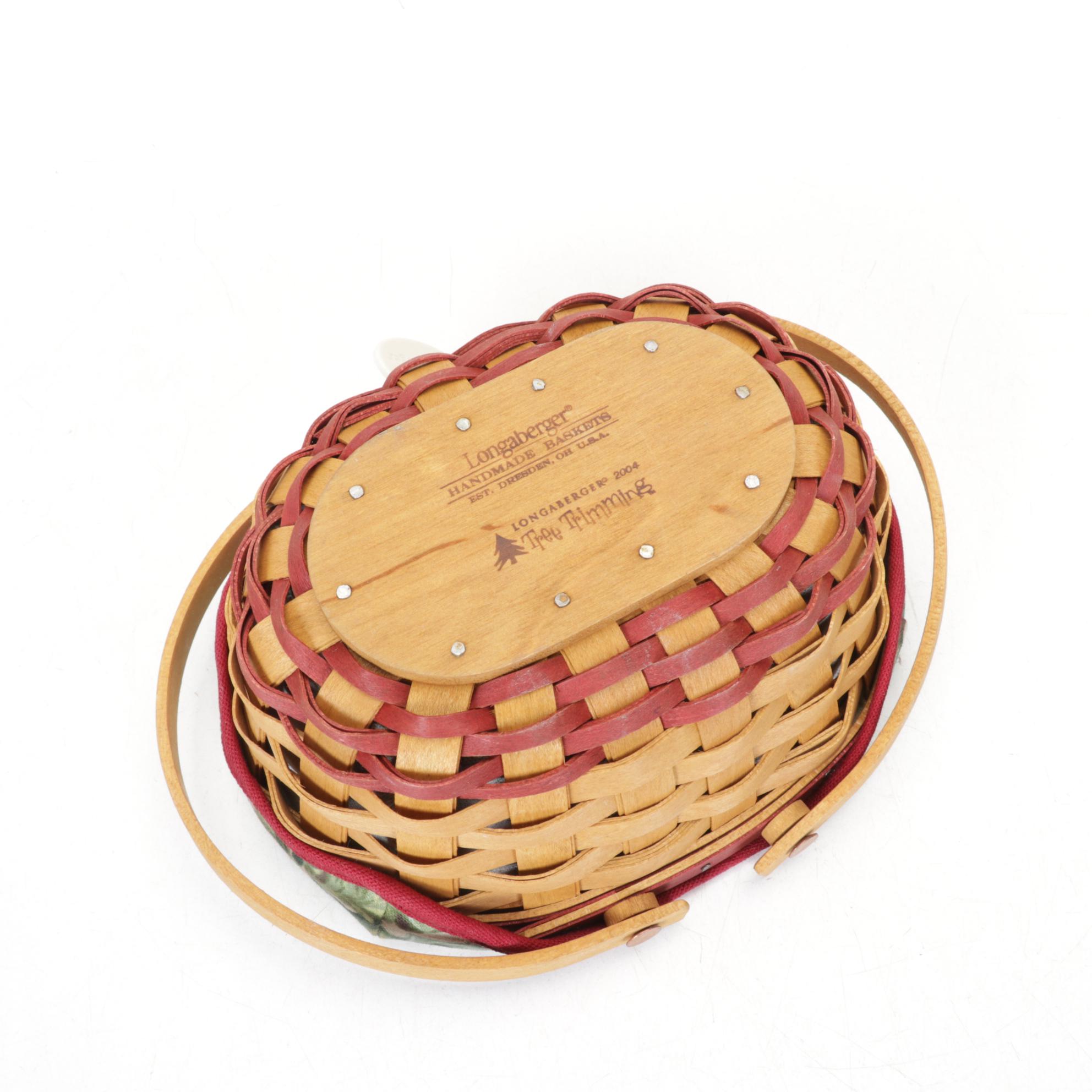 Longaberger Woven Wooden Christmas Baskets with Extra Lid
