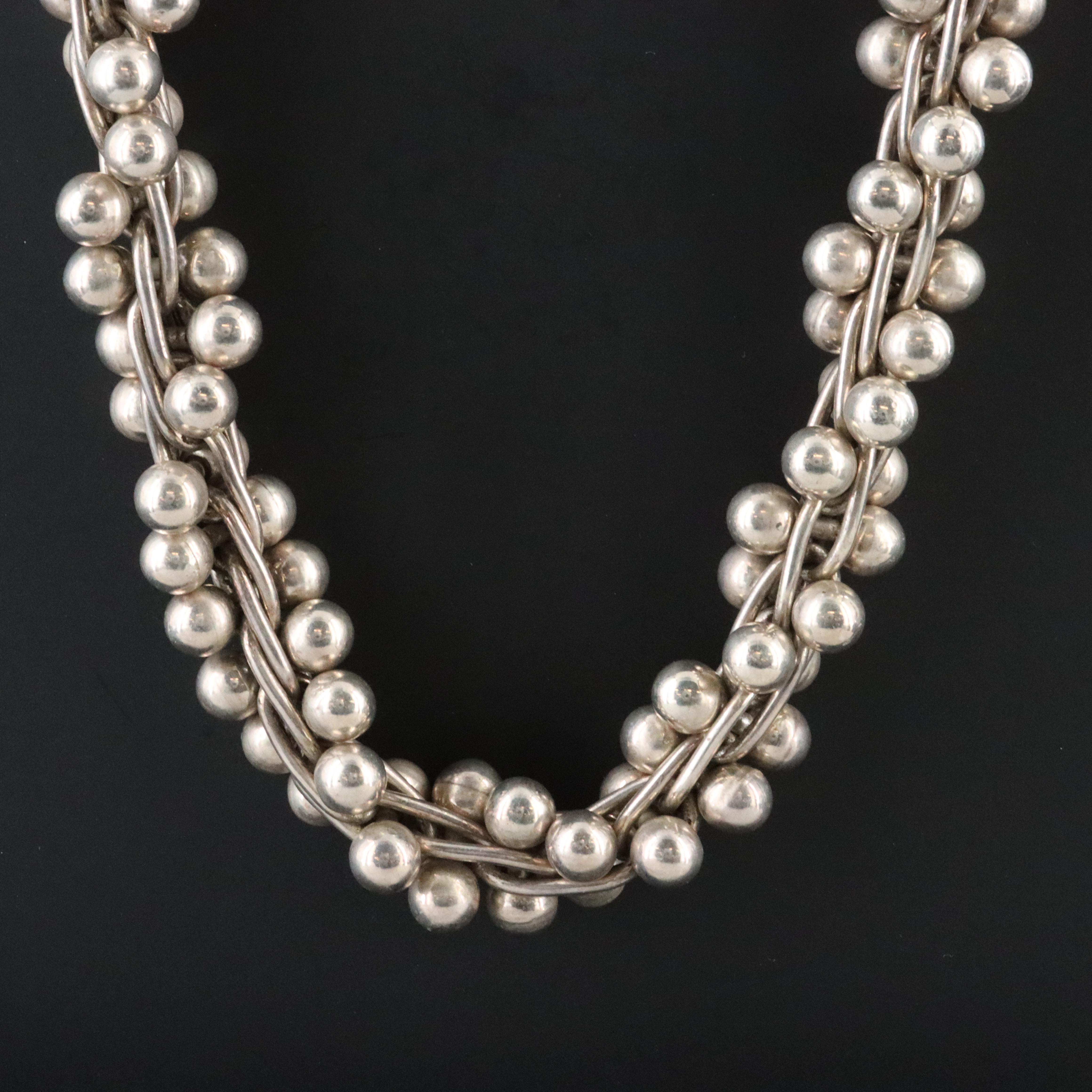 Sterling Ball-Bar Chain Necklace