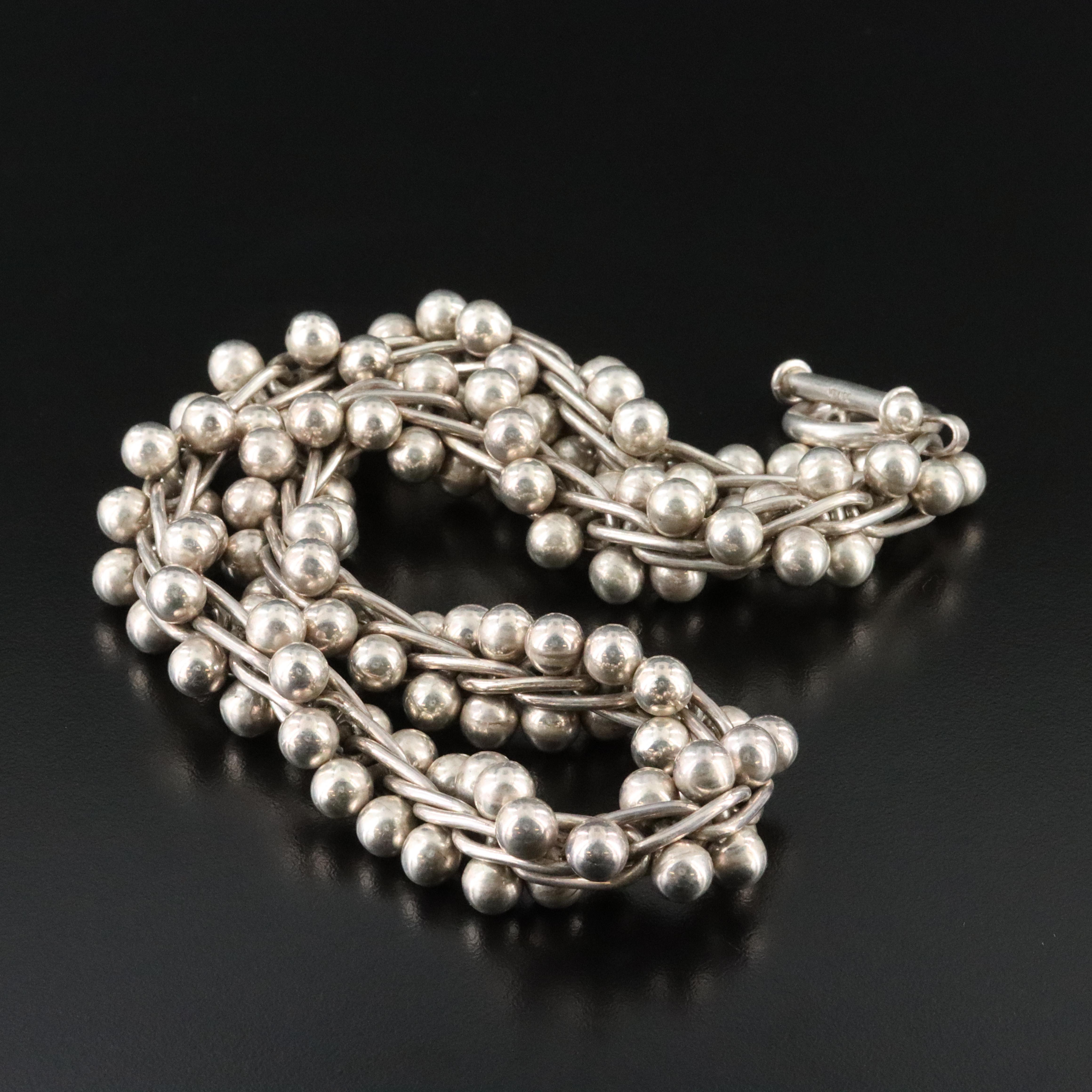 Sterling Ball-Bar Chain Necklace