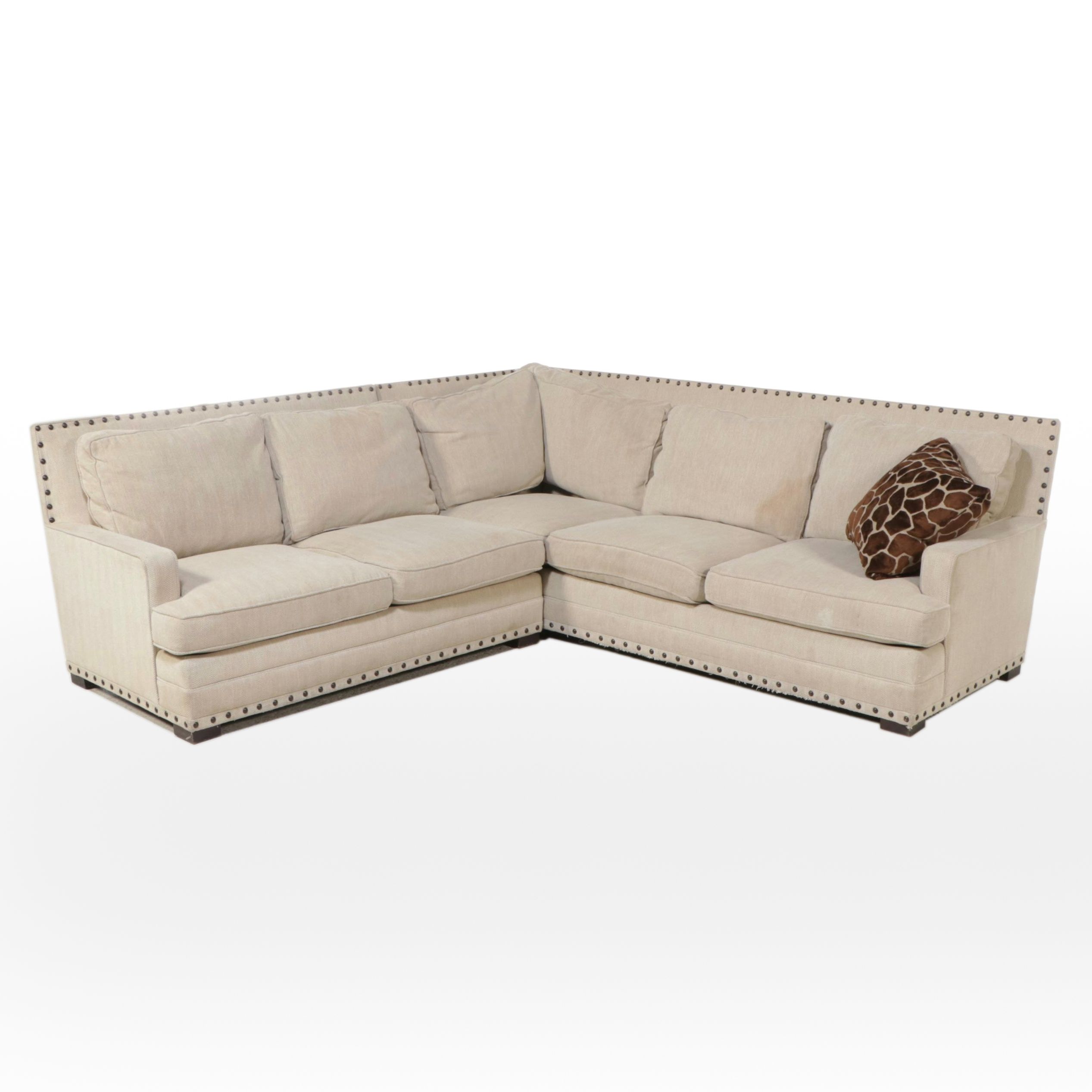 Bernhardt Two-Piece Sectional Sofa with Nailhead Trim