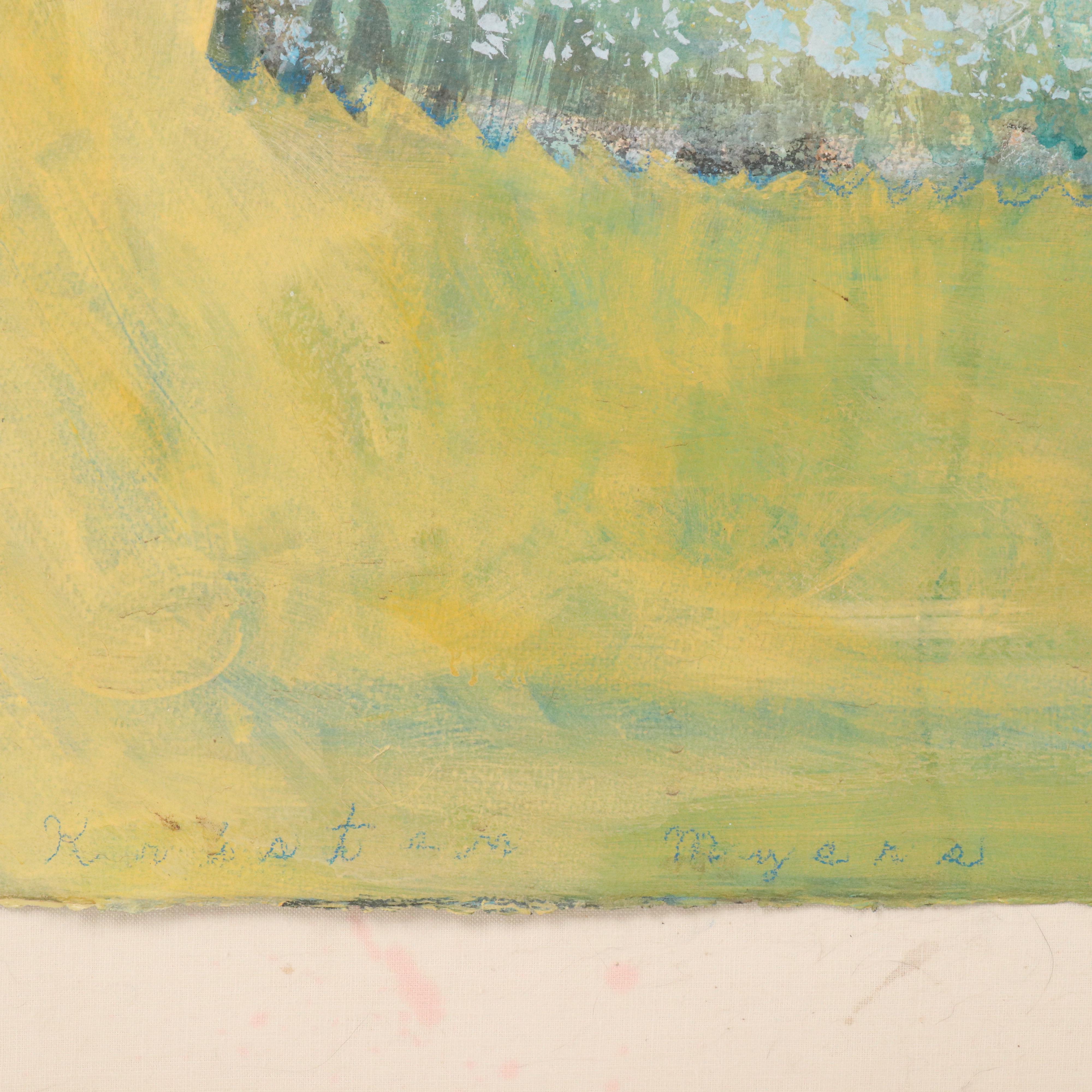 Kristen Myers Acrylic Painting of Anthropomorphic Cat, 2005