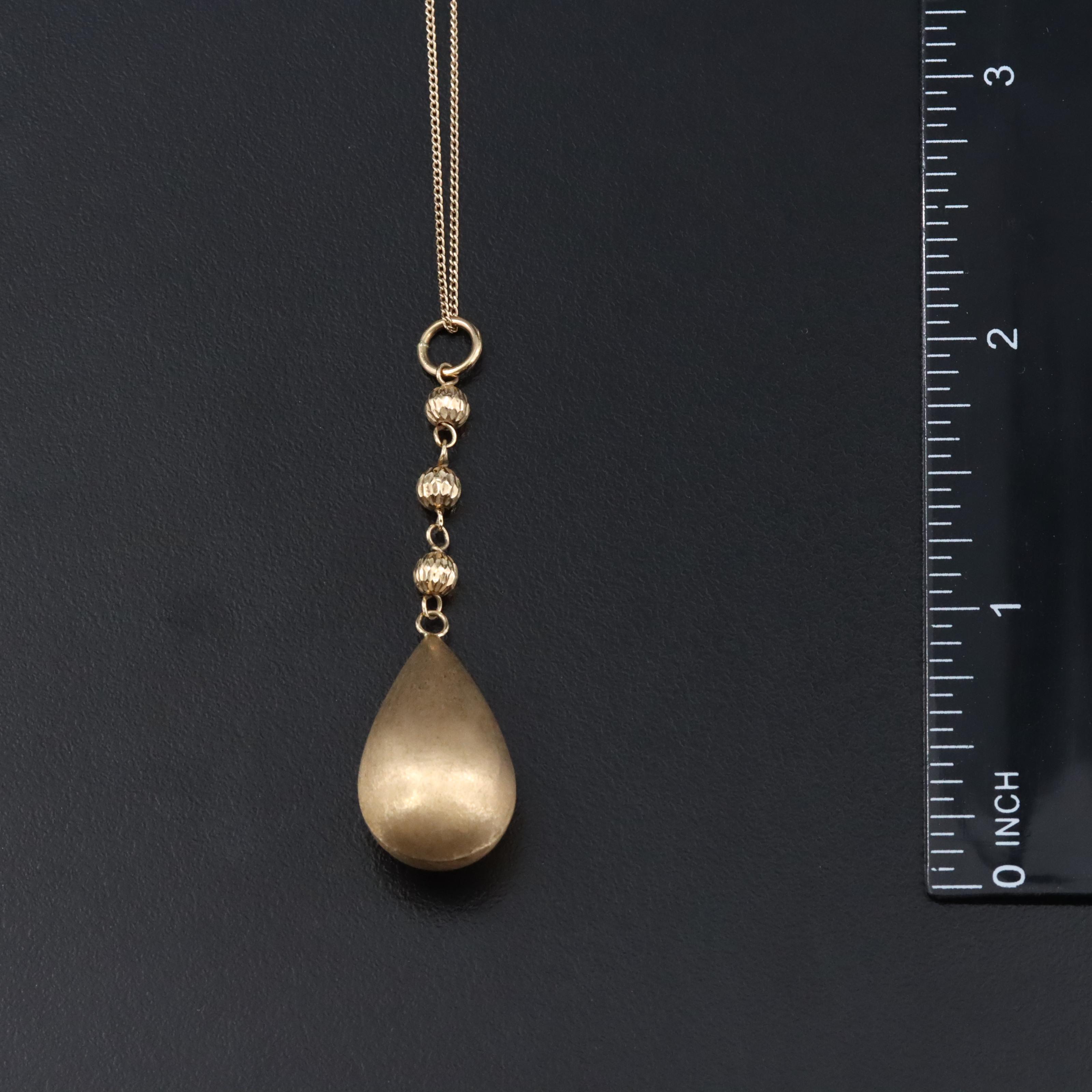 14K Drop Earrings and Necklace with Satin Finish