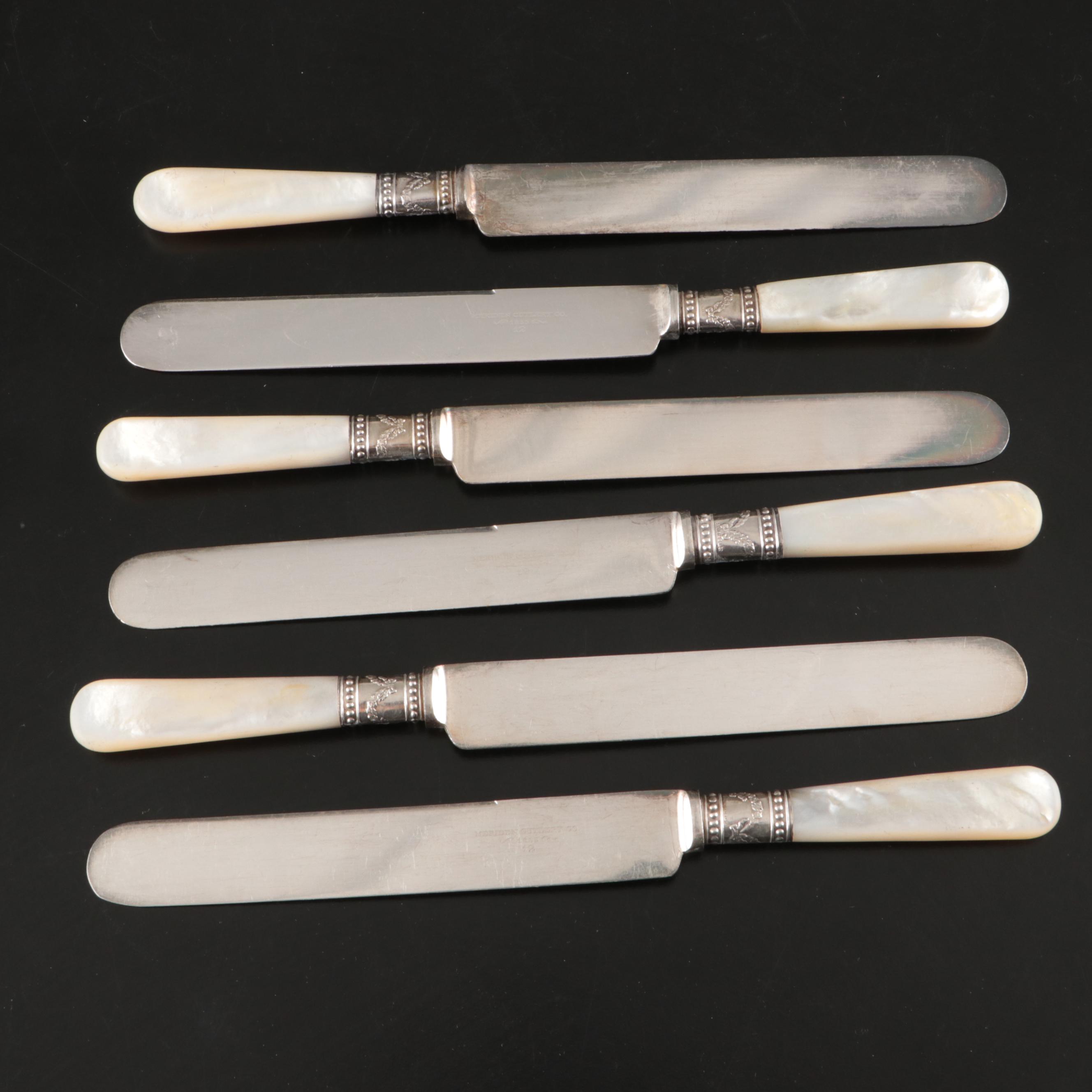 Meridian Cutlery Co. Mother-of-Pearl and Sterling Handled Flatware