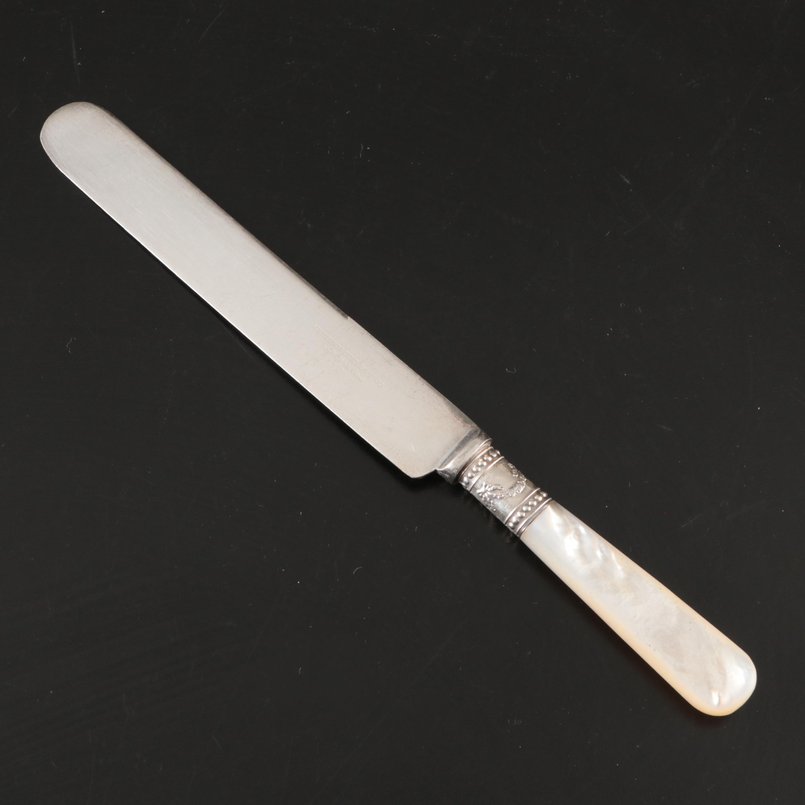 Meridian Cutlery Co. Mother-of-Pearl and Sterling Handled Flatware