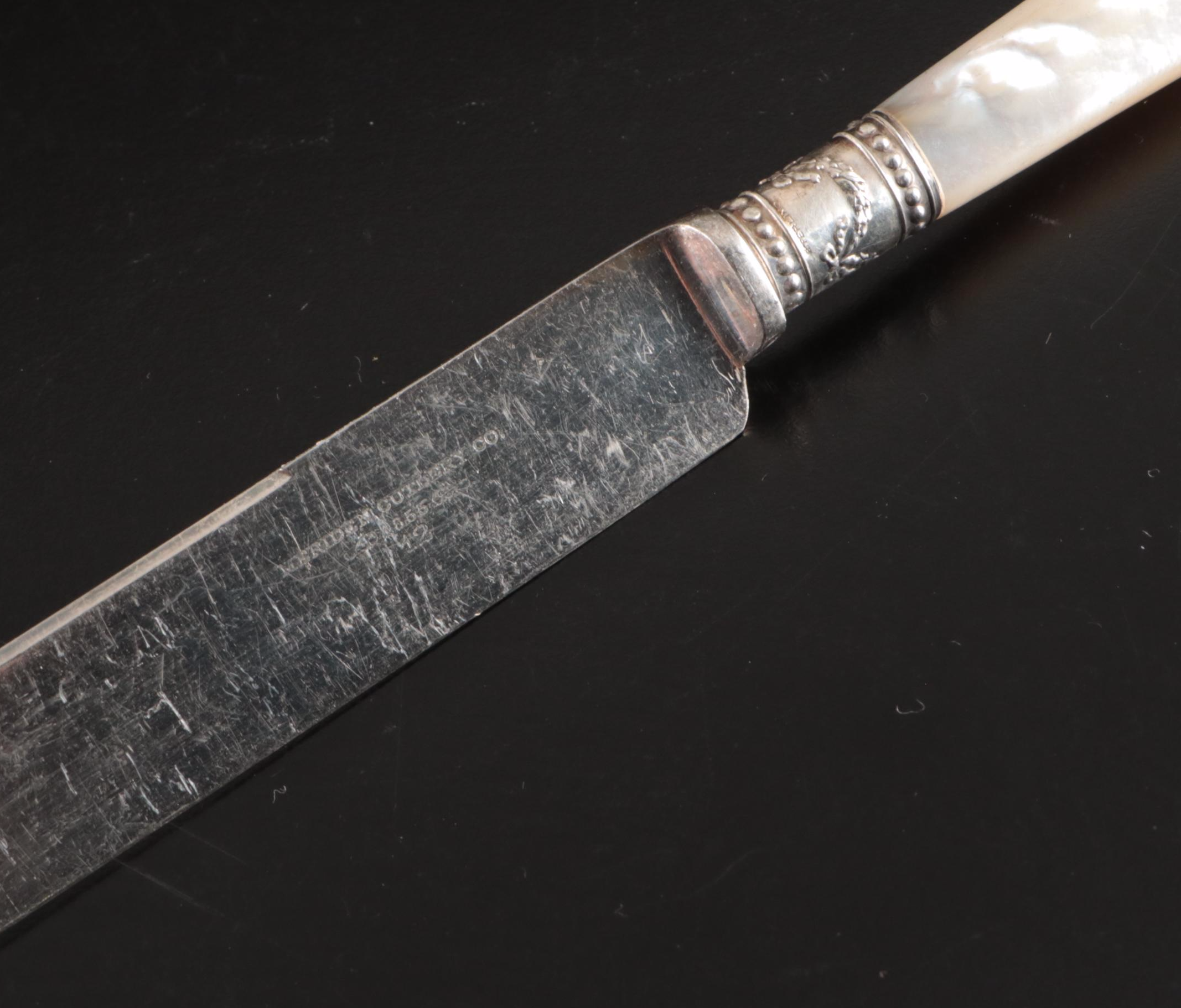 Meridian Cutlery Co. Mother-of-Pearl and Sterling Handled Flatware