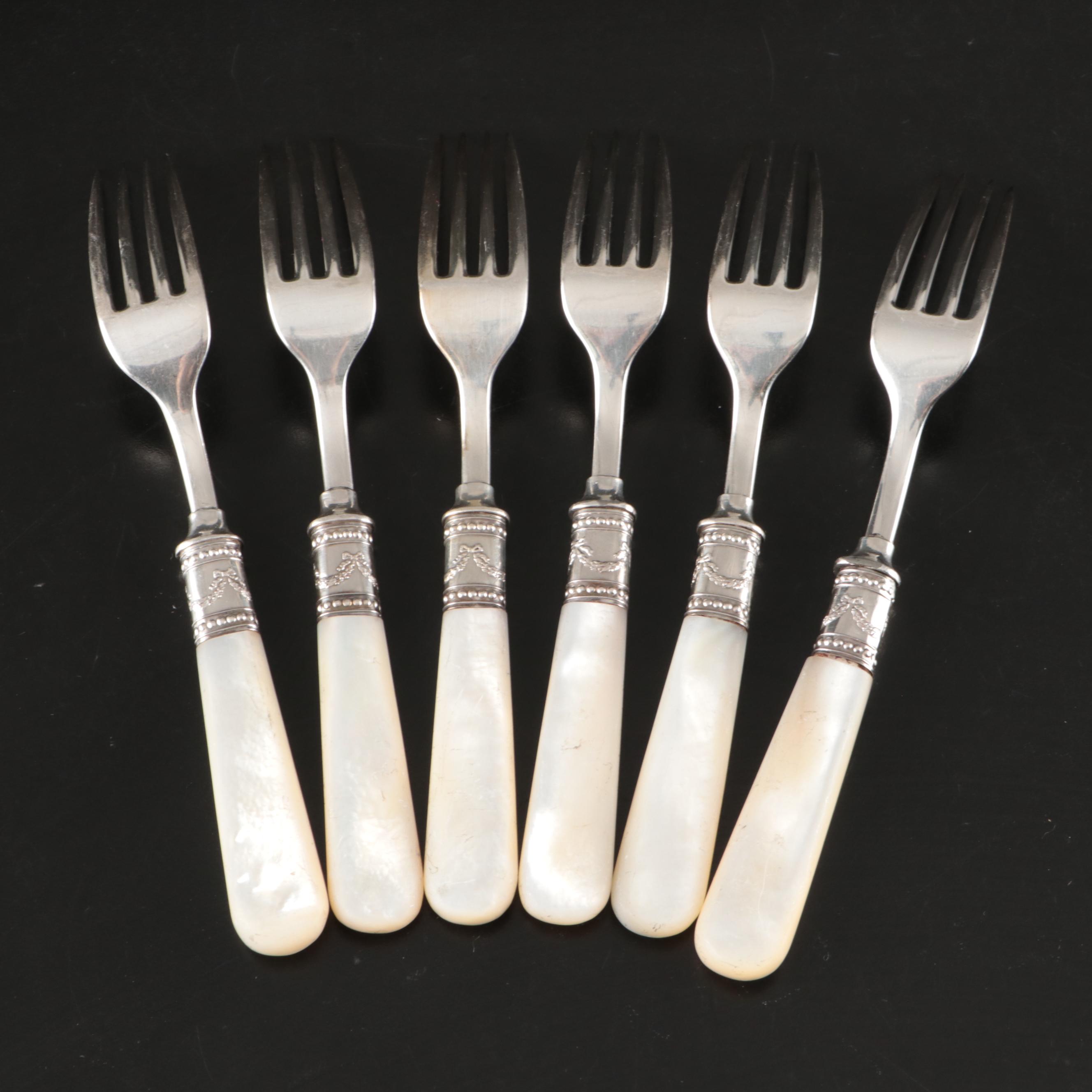 Meridian Cutlery Co. Mother-of-Pearl and Sterling Handled Flatware