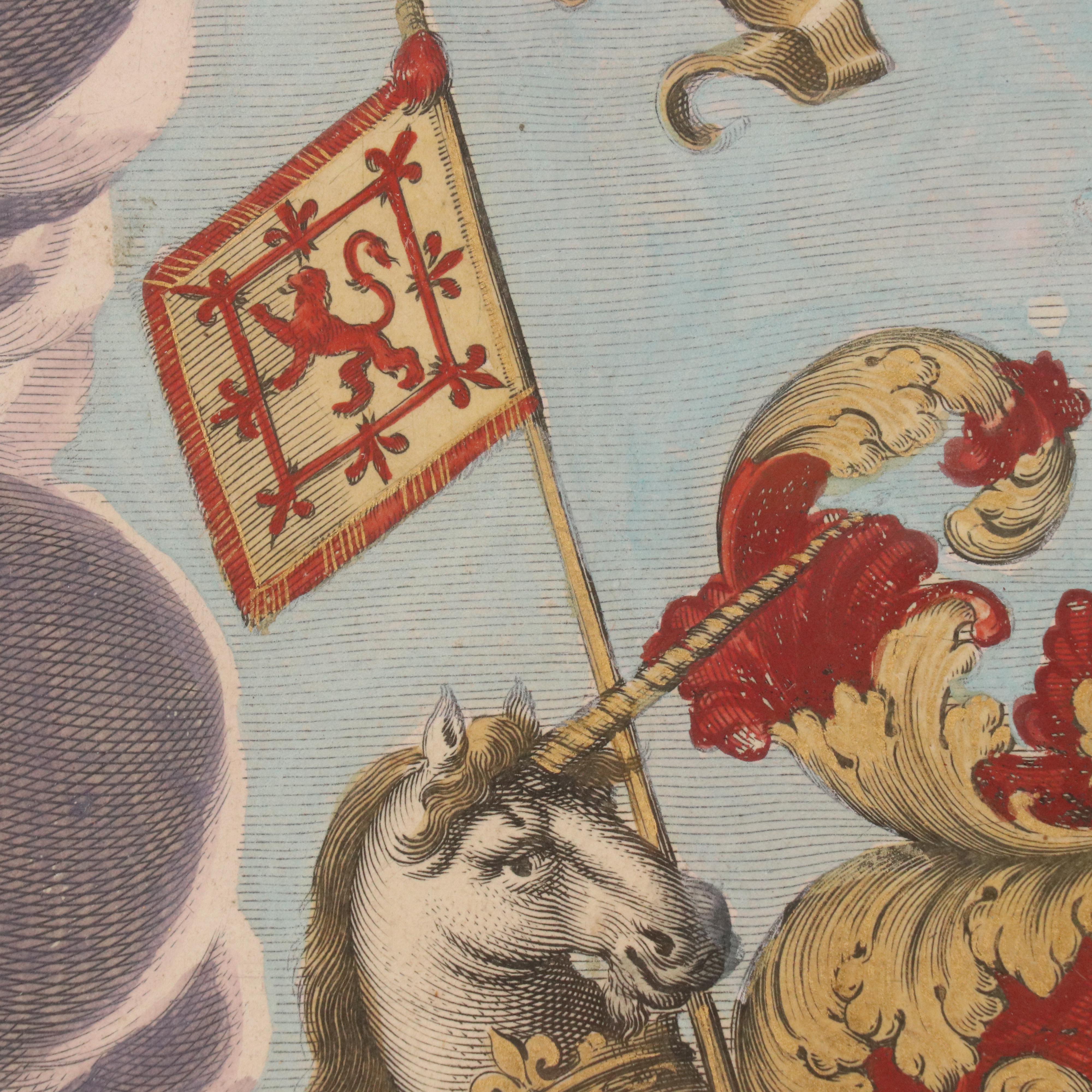 Hand-Colored Engraving Title Page of "Toonneel des Aerdrycx" by Joan Blaeu