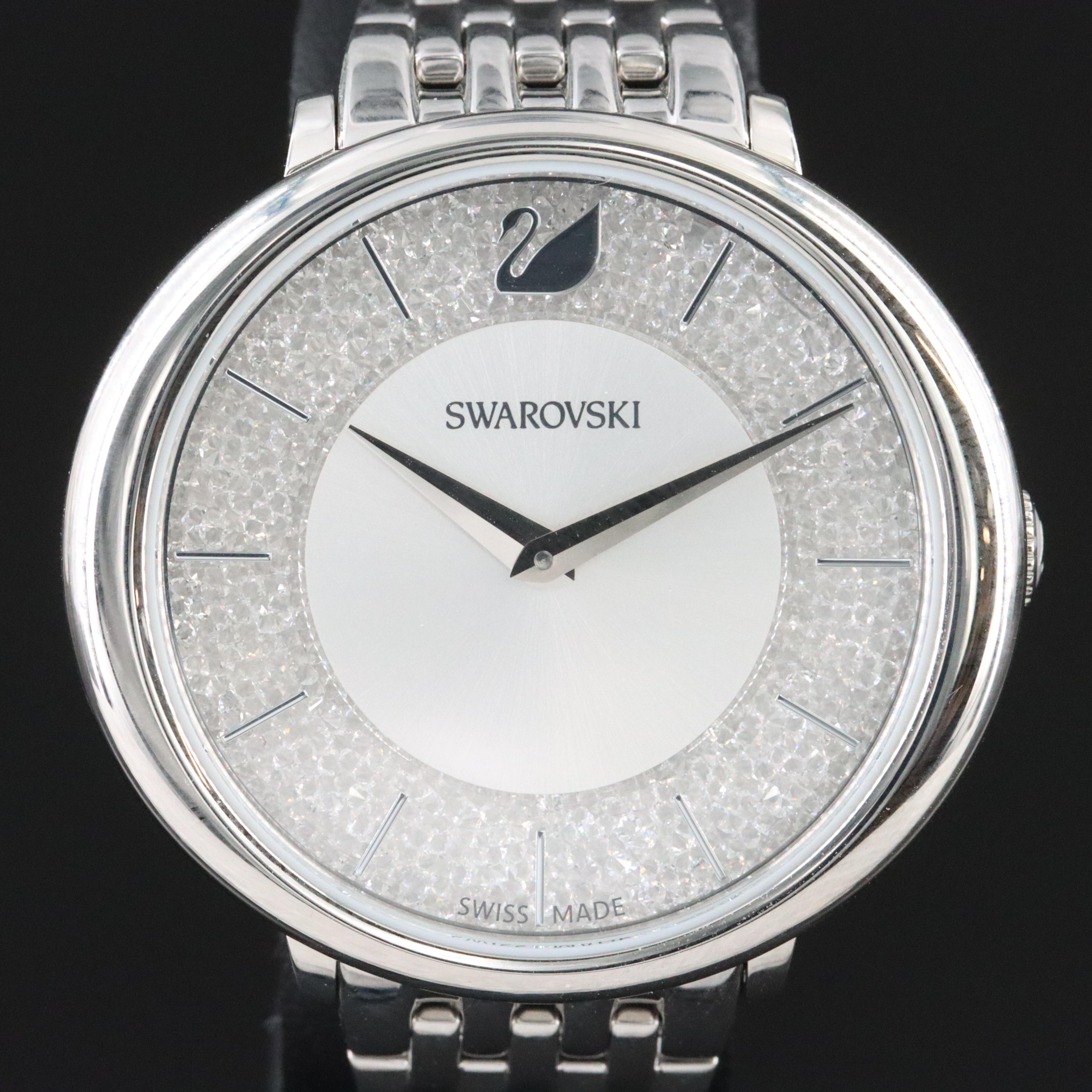 Swarovski Crystalline Chic Oval 35mm Steel Quartz Watch