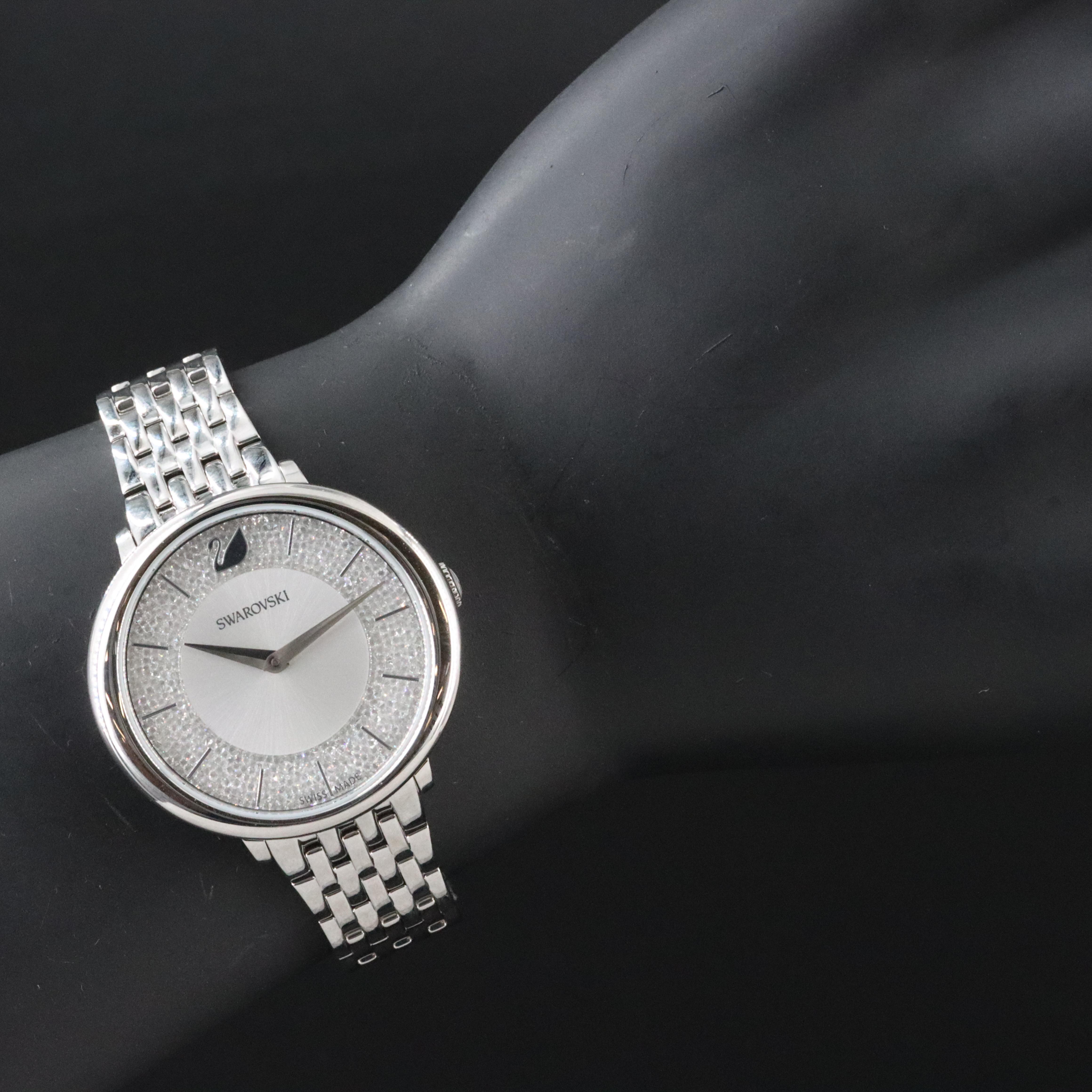 Swarovski Crystalline Chic Oval 35mm Steel Quartz Watch