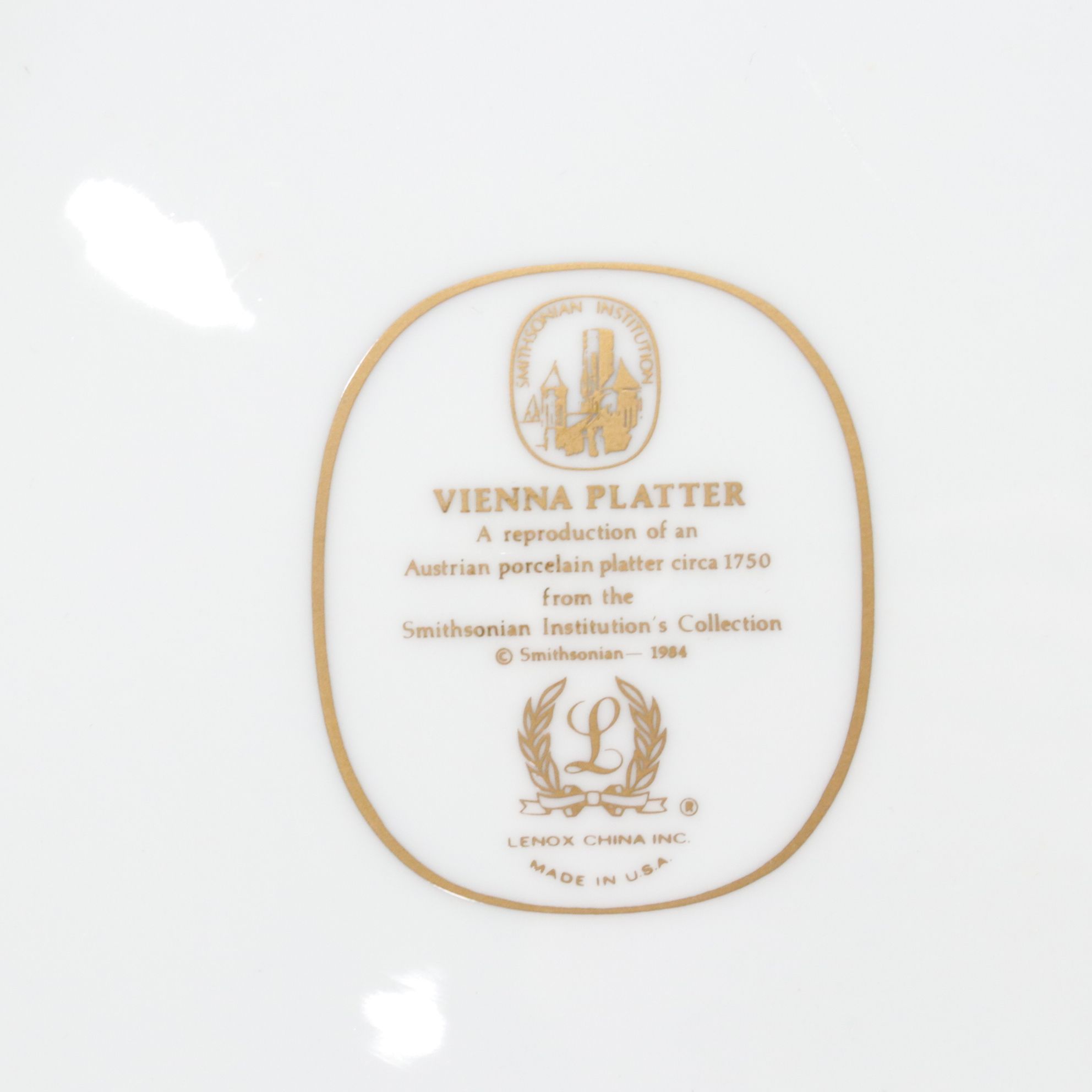 Lenox Smithsonian "Saxony" Vase, "Liverpool" Teapot and "Vienna" Platter