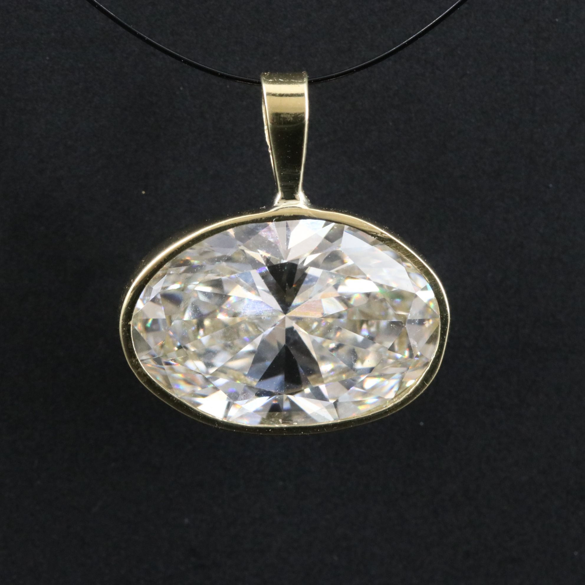 14K 4.01 CT Lab Grown Diamond Solitaire Pendant with IGI Report