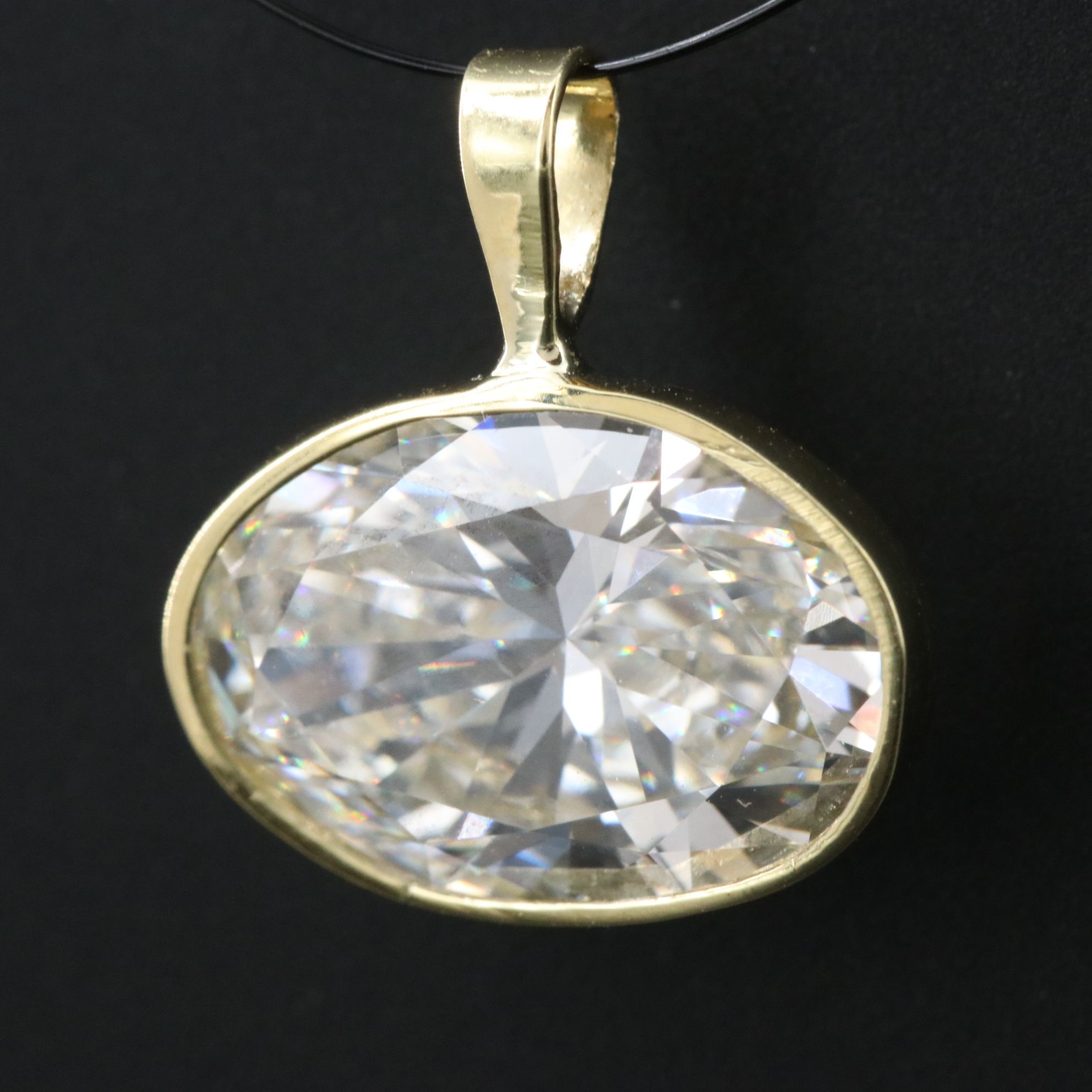 14K 4.01 CT Lab Grown Diamond Solitaire Pendant with IGI Report