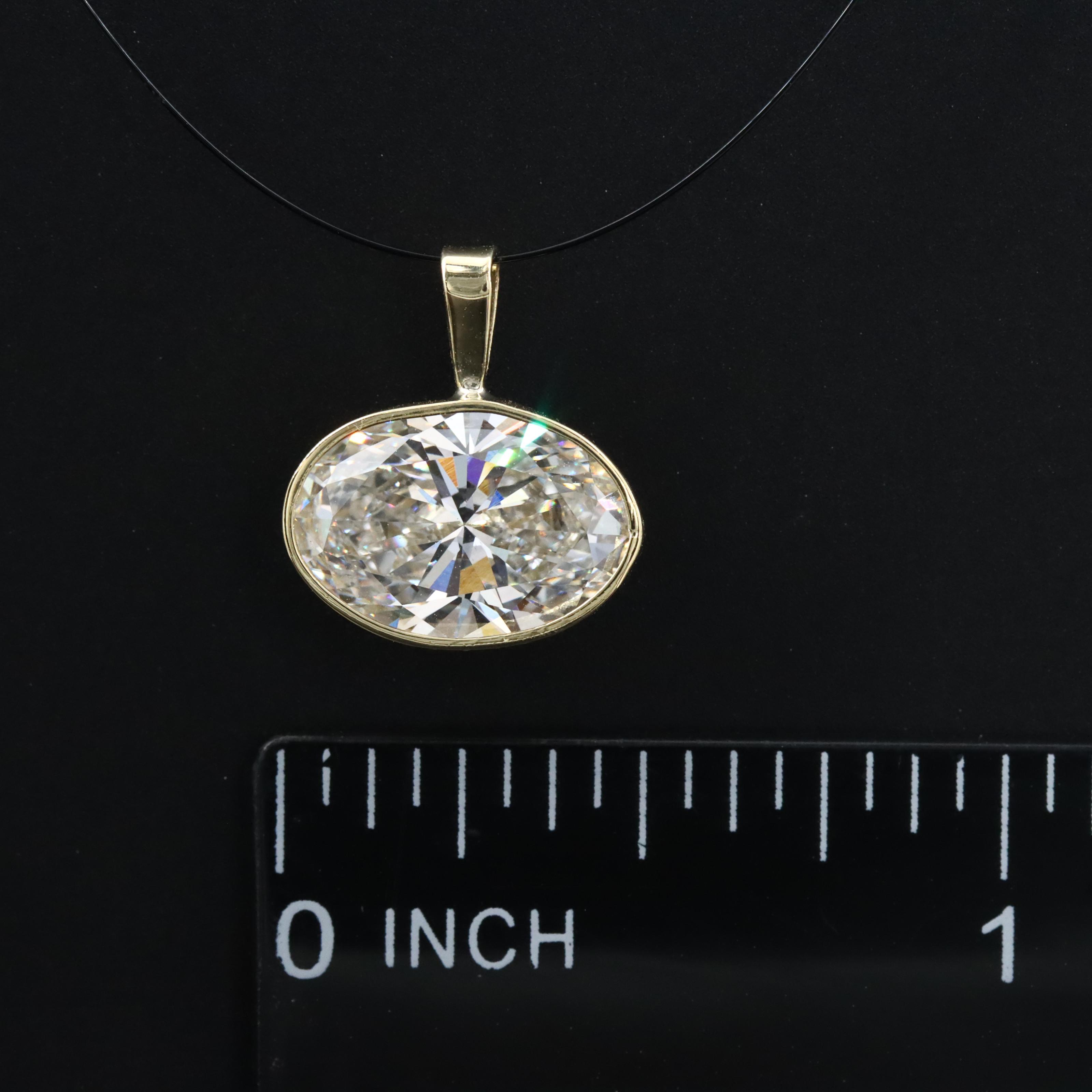 14K 3.00 CT Lab Grown Diamond Solitaire Pendant with IGI Report