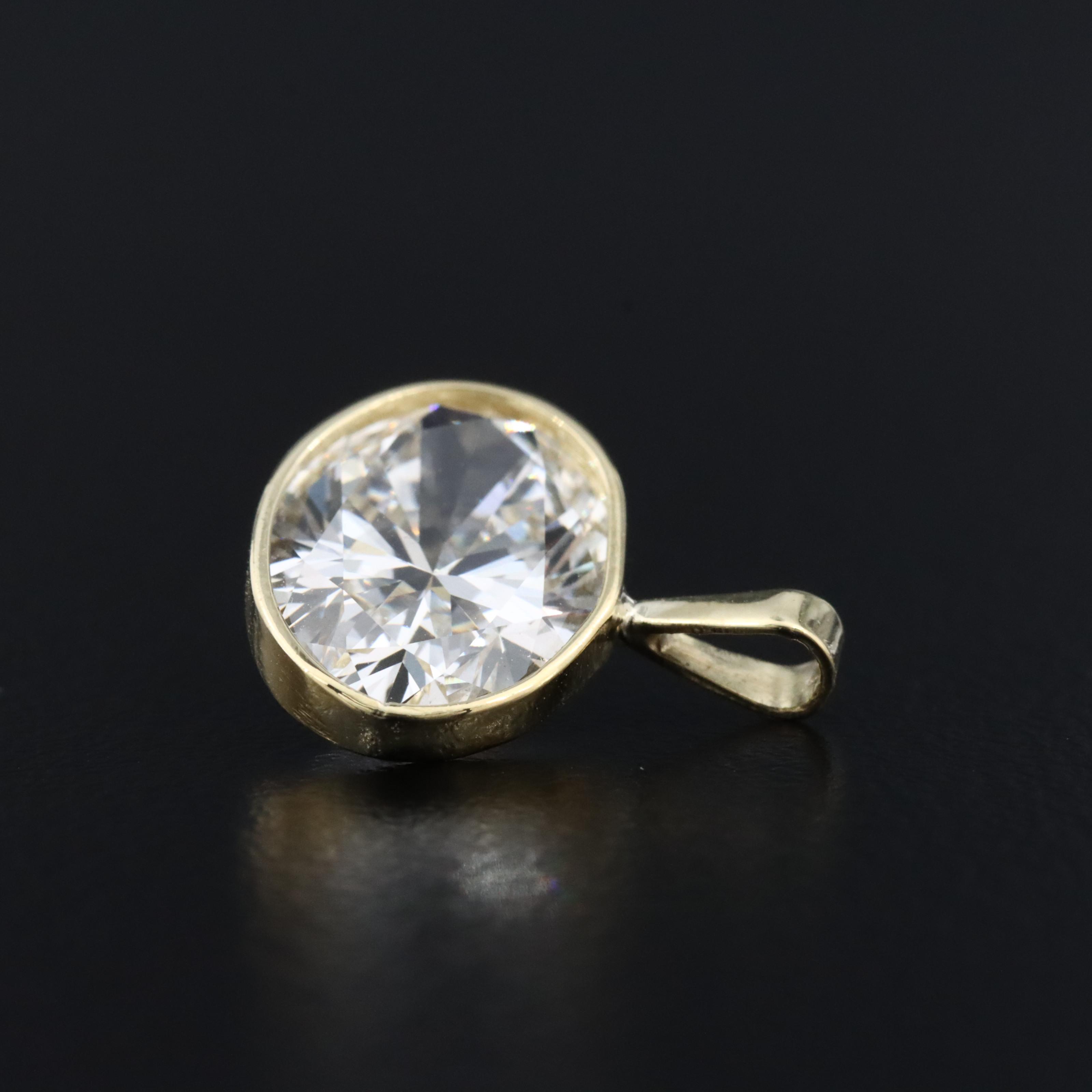 14K 3.00 CT Lab Grown Diamond Solitaire Pendant with IGI Report
