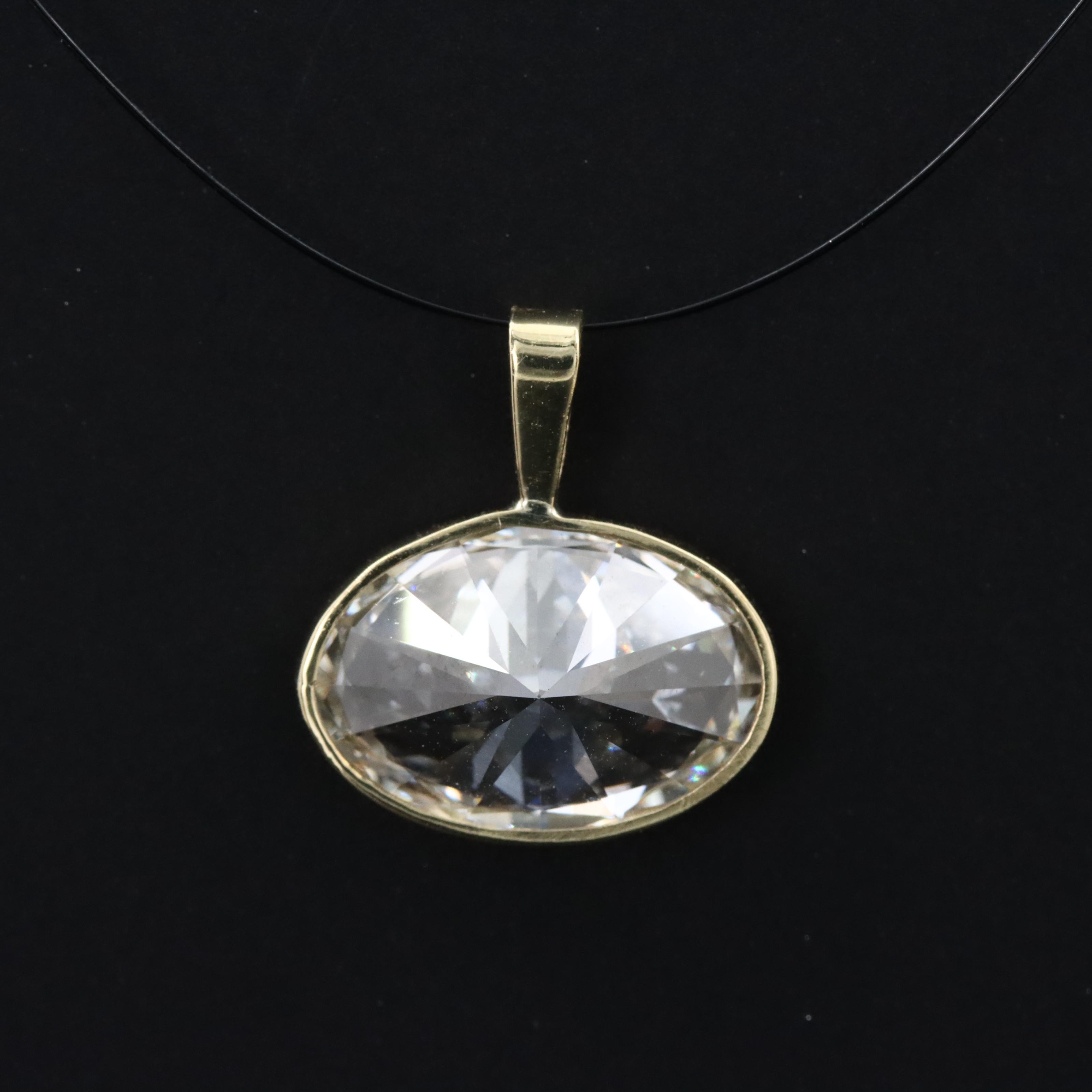 14K 3.00 CT Lab Grown Diamond Solitaire Pendant with IGI Report