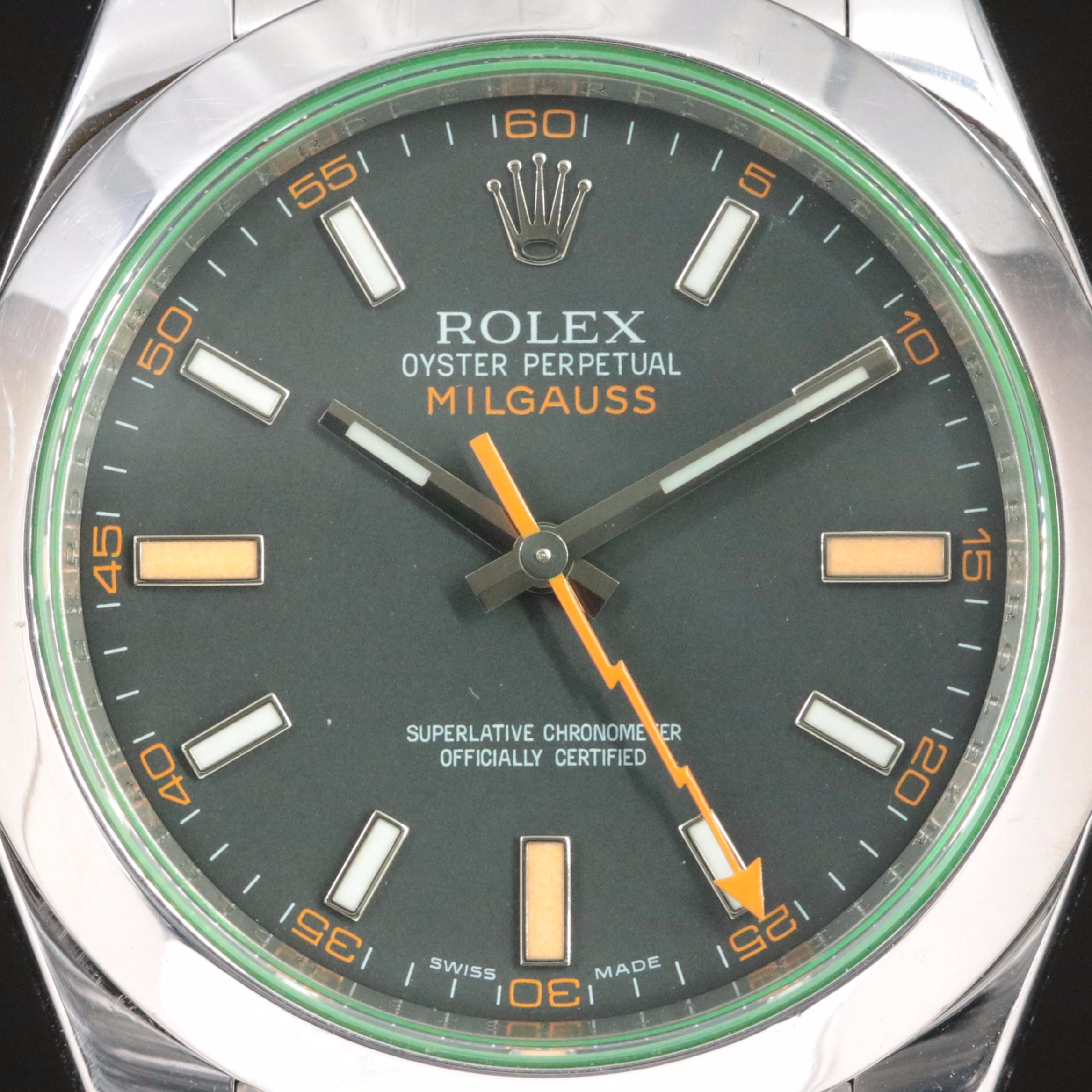 Rolex Milgauss Green Crystal Ref.116400 Stainless Steel 2008 Watch