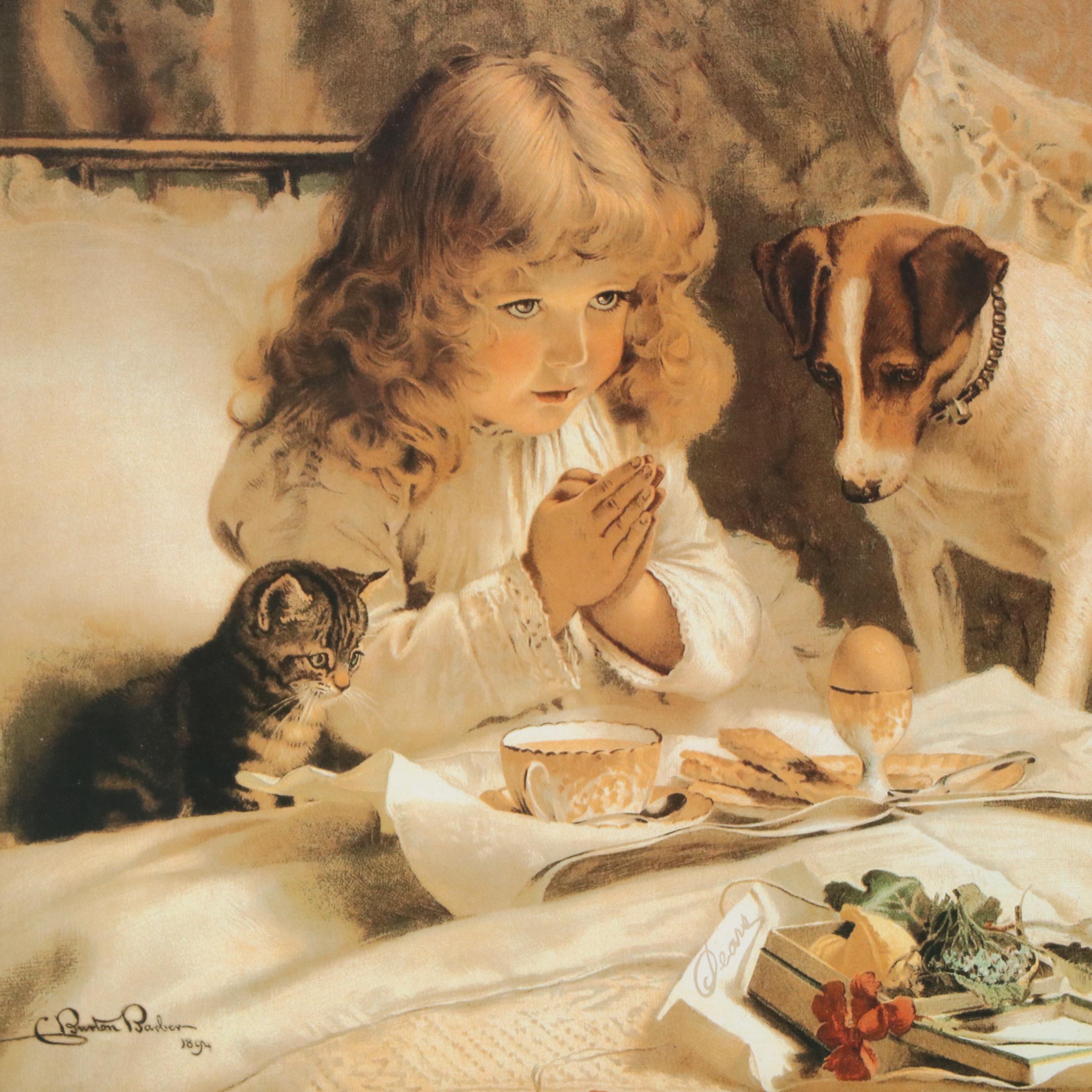 Offset Lithograph After Charles Burton Barber "Suspense"