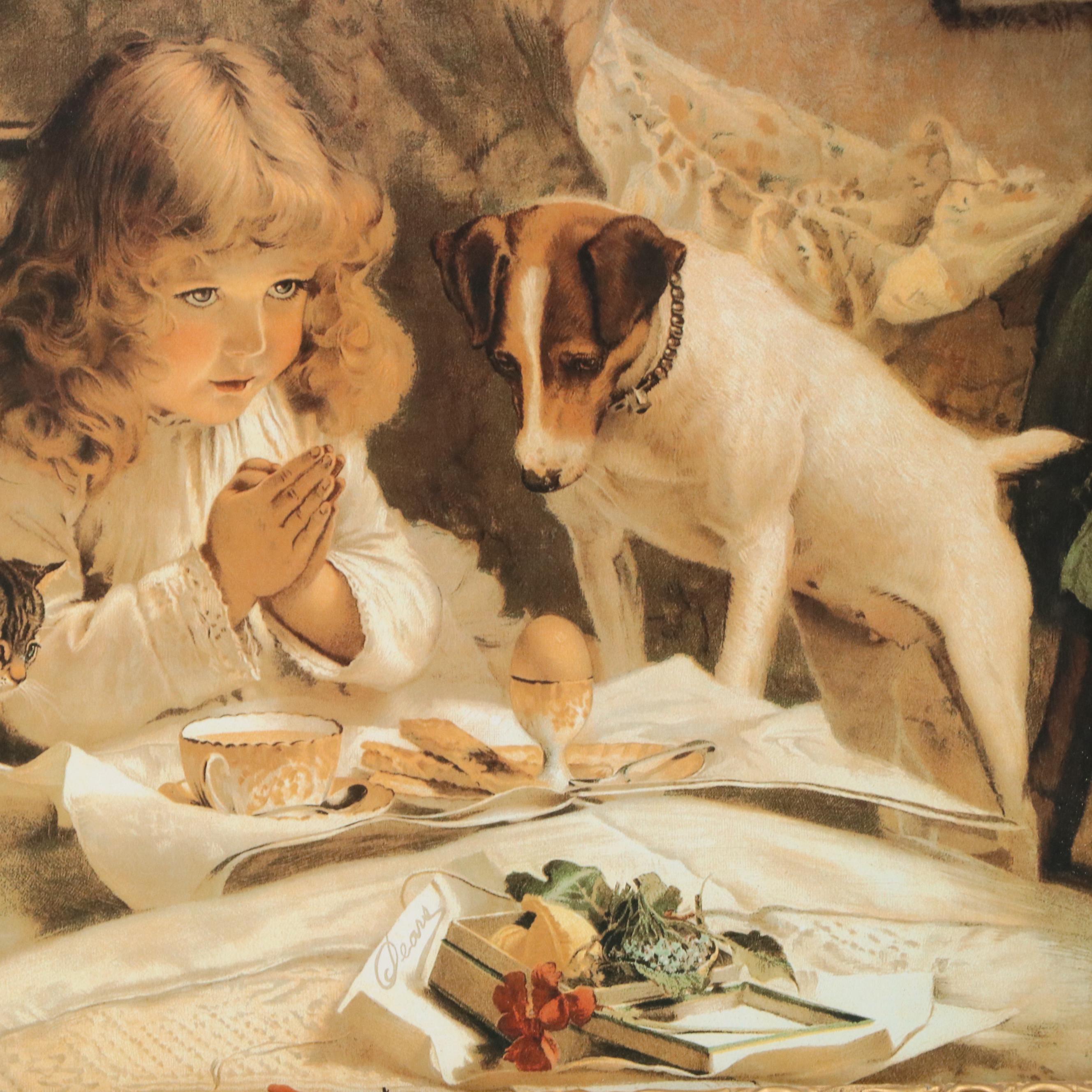 Offset Lithograph After Charles Burton Barber "Suspense"