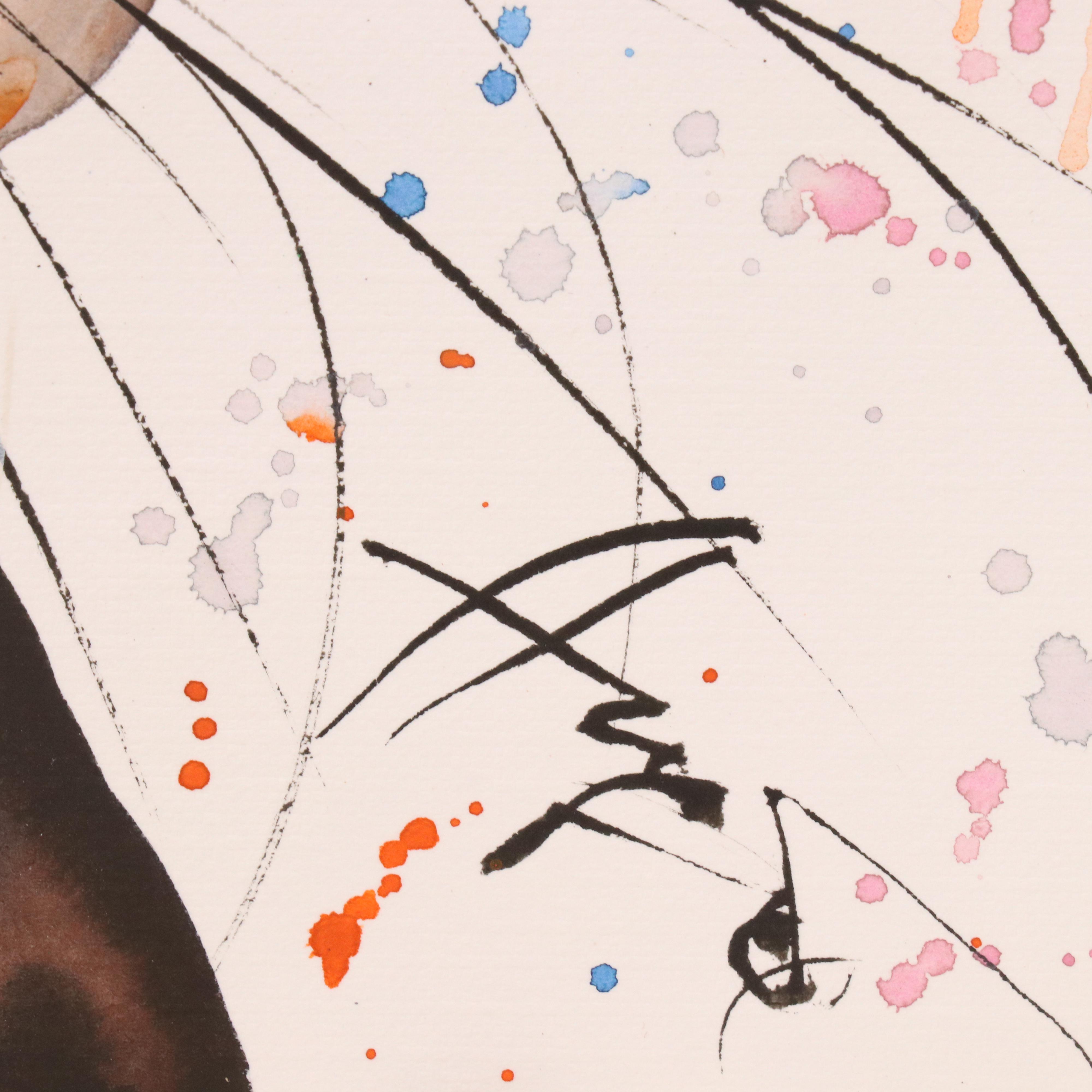 Anne Gorywine Watercolor Painting of Stylized Cow, 2025