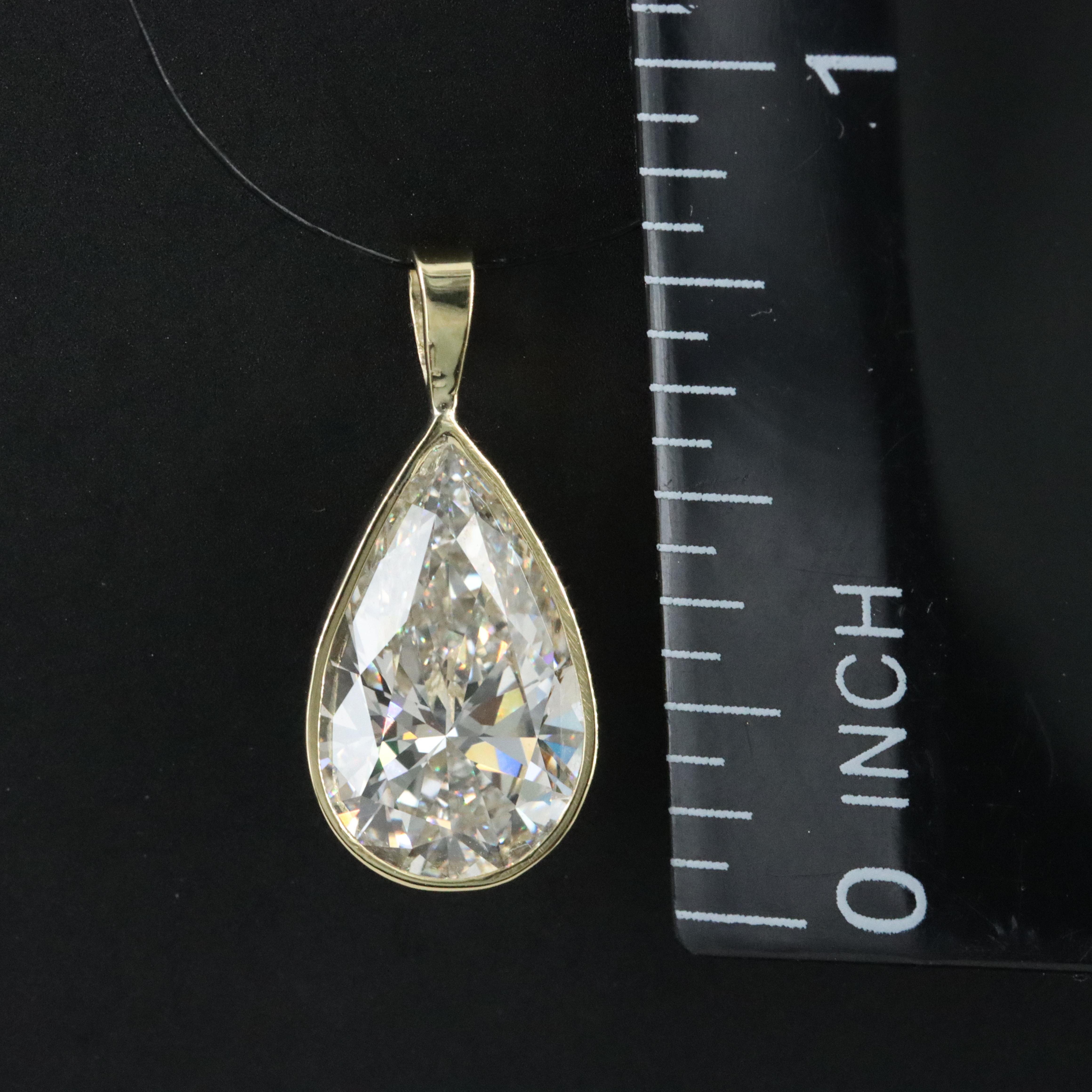 14K 3.01 CT Lab Grown Diamond Solitaire Pendant with IGI Report