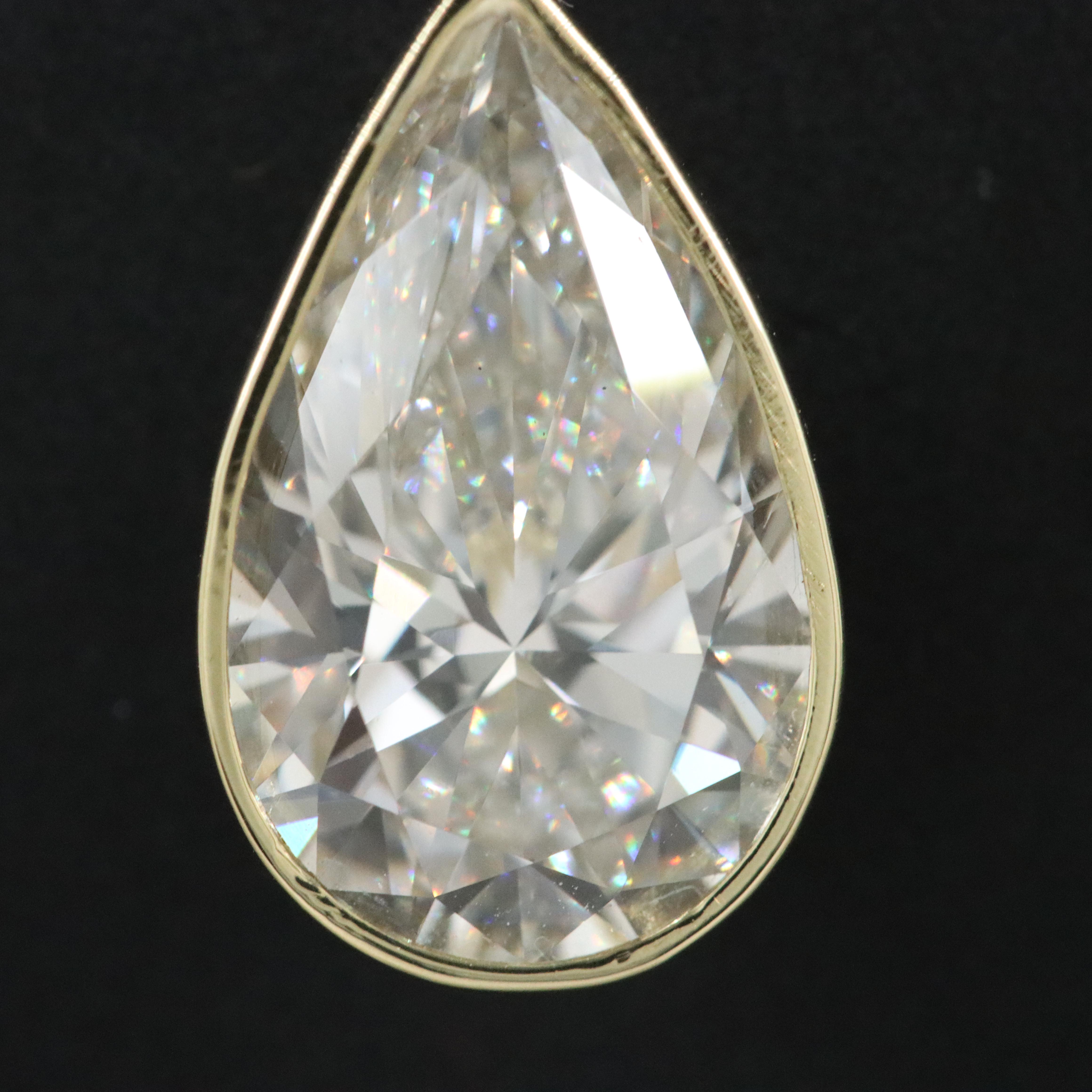 14K 3.01 CT Lab Grown Diamond Solitaire Pendant with IGI Report