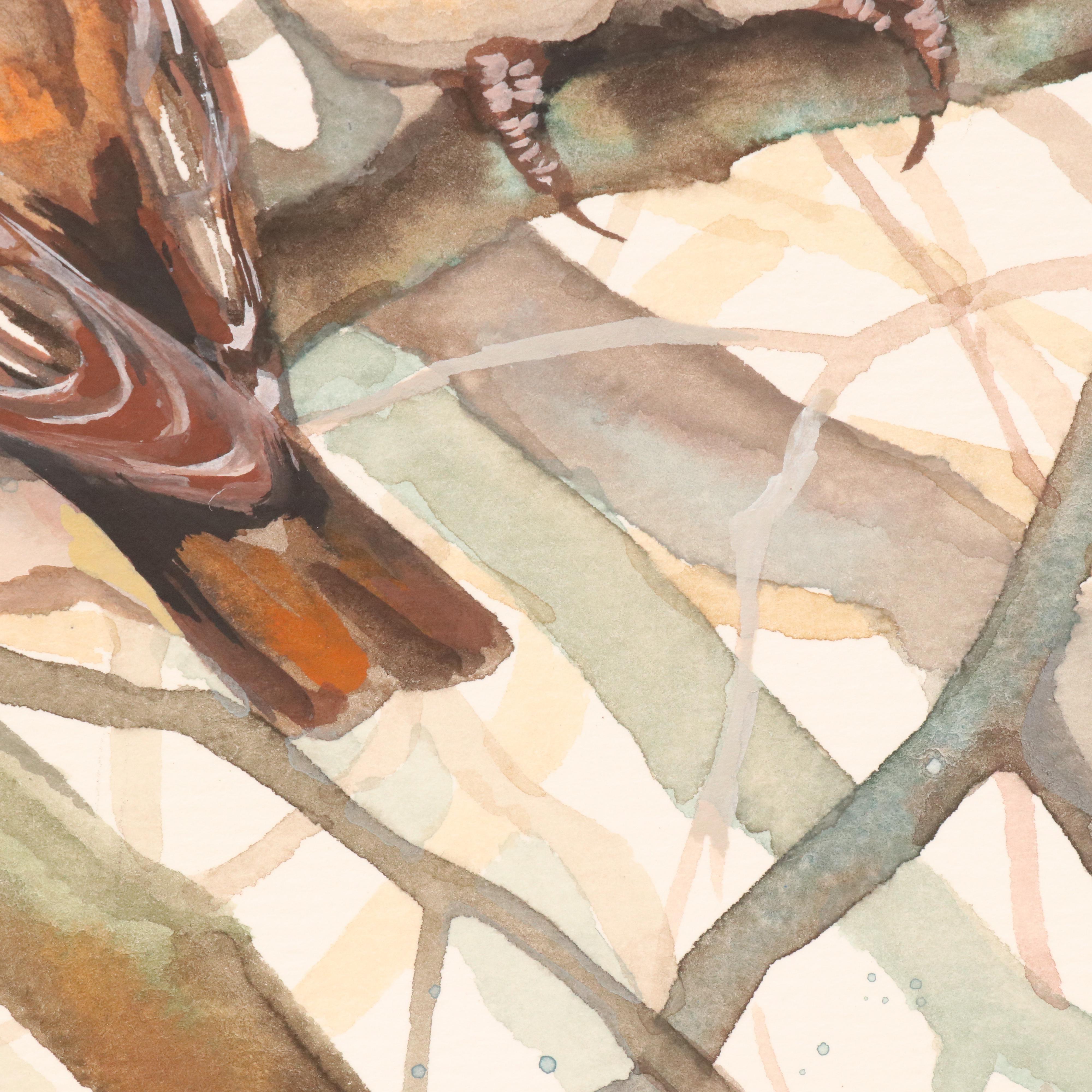 Anne Gorywine Watercolor Painting of Sparrows, 2025