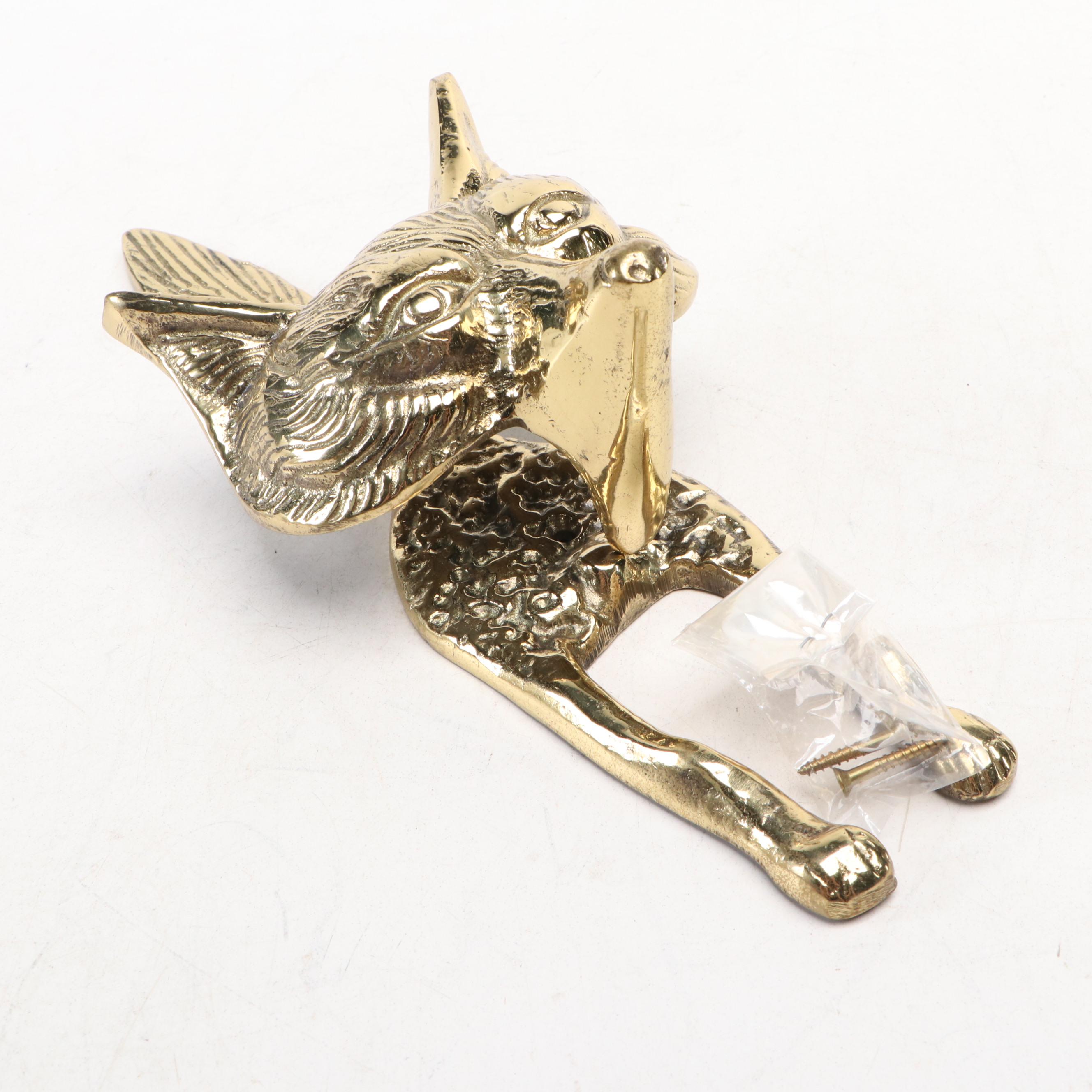 English Brass Fox Door Knocker