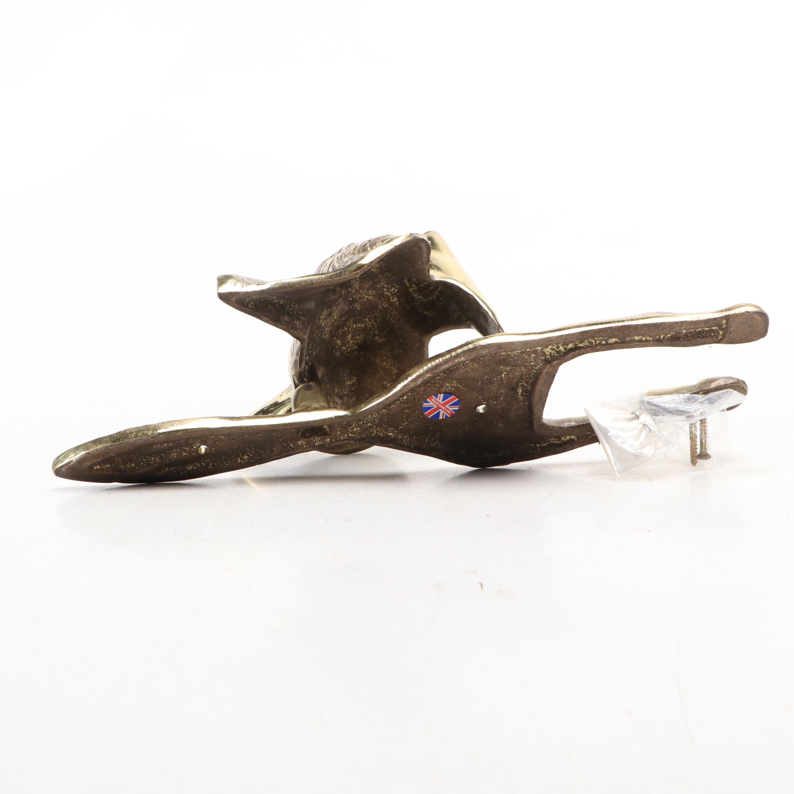English Brass Fox Door Knocker