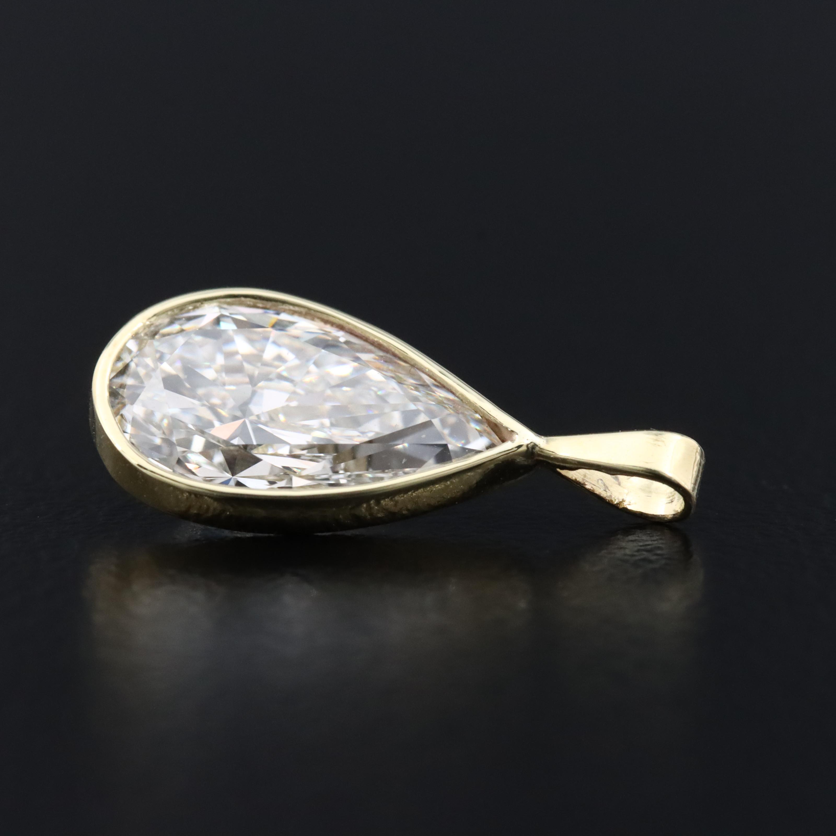 14K 2.06 CT Lab Grown Diamond Solitaire Pendant with IGI Report