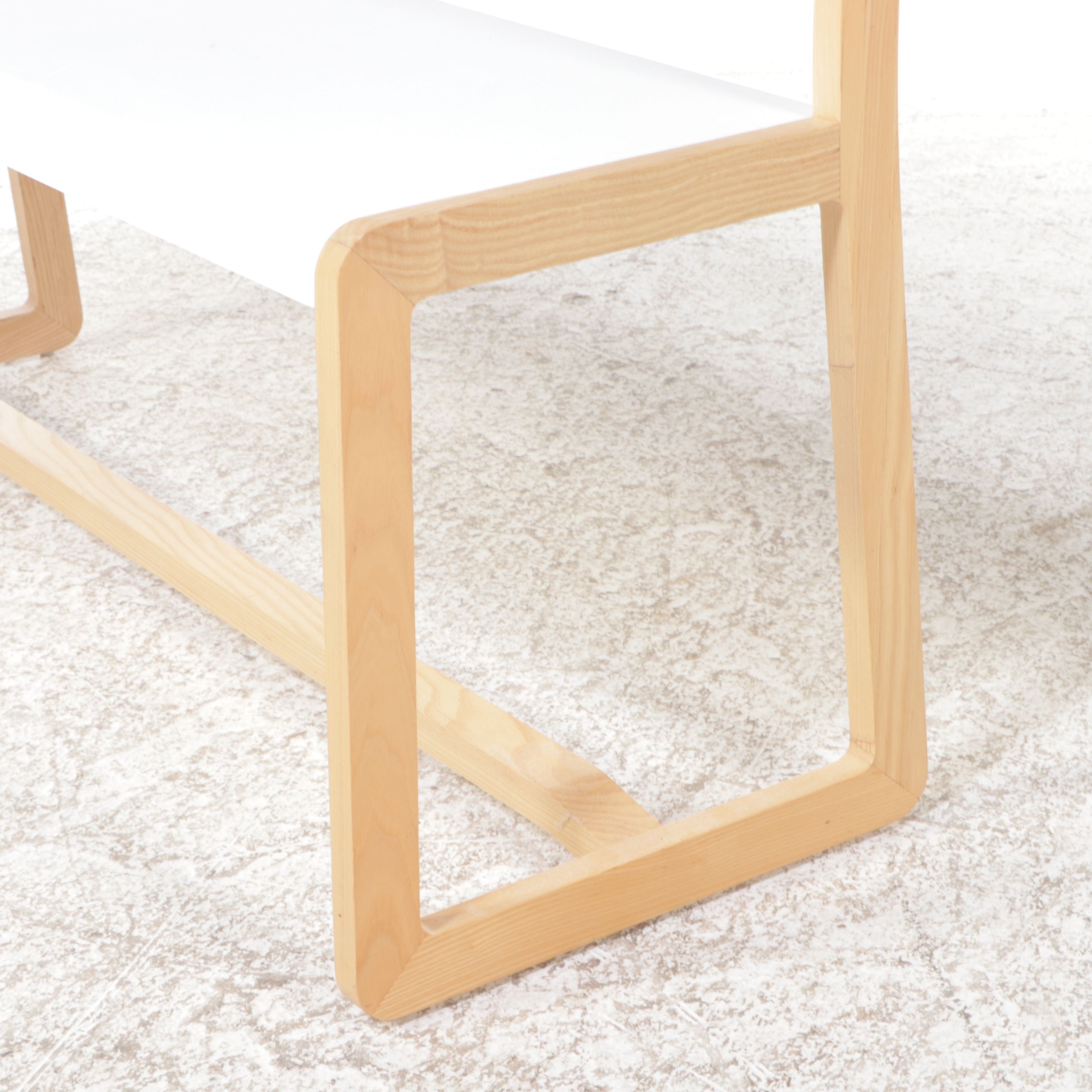 Jannis Ellenberger for CB2 "Trine" White Lacquer and Ash Valet Bench