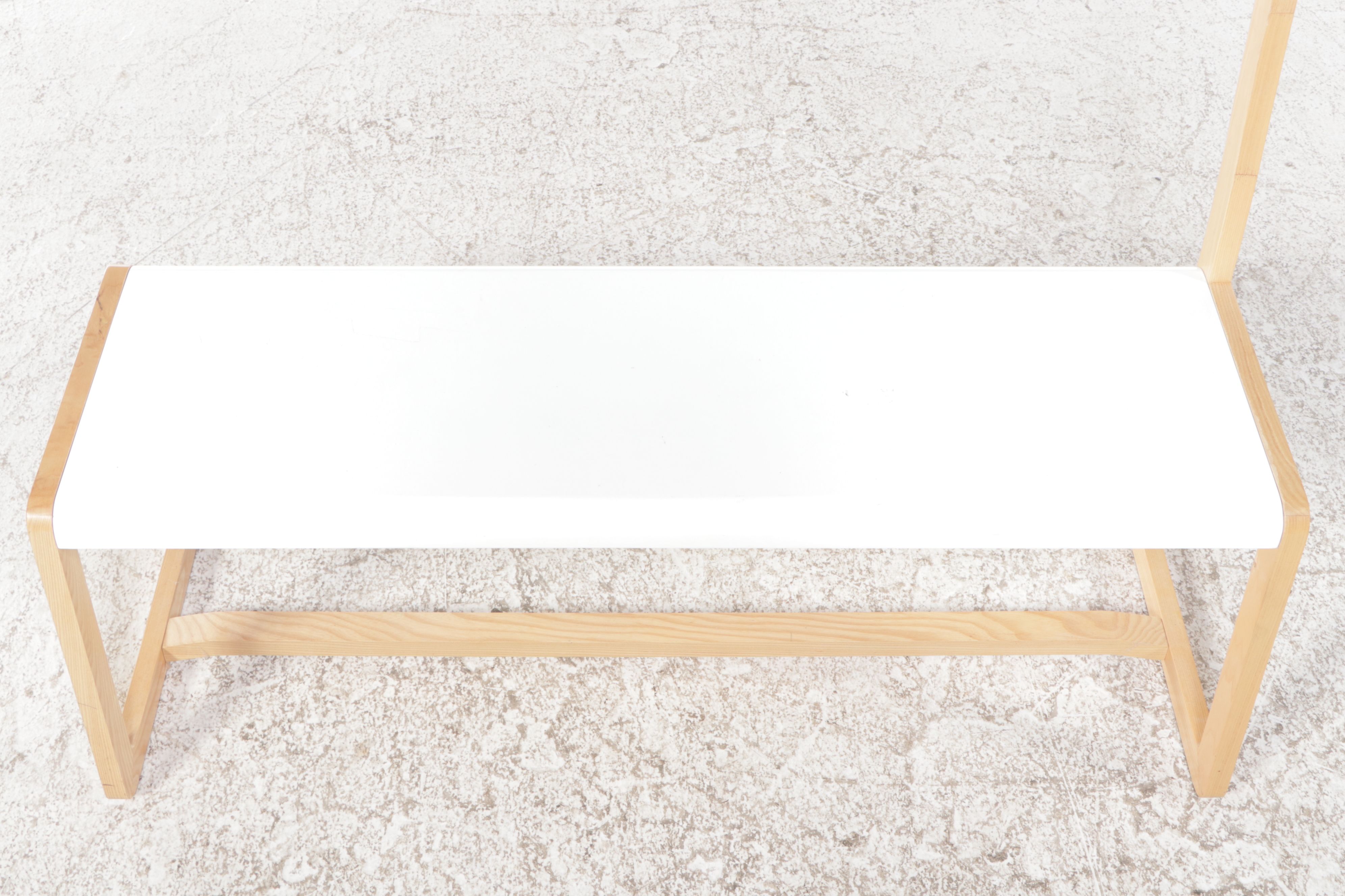 Jannis Ellenberger for CB2 "Trine" White Lacquer and Ash Valet Bench