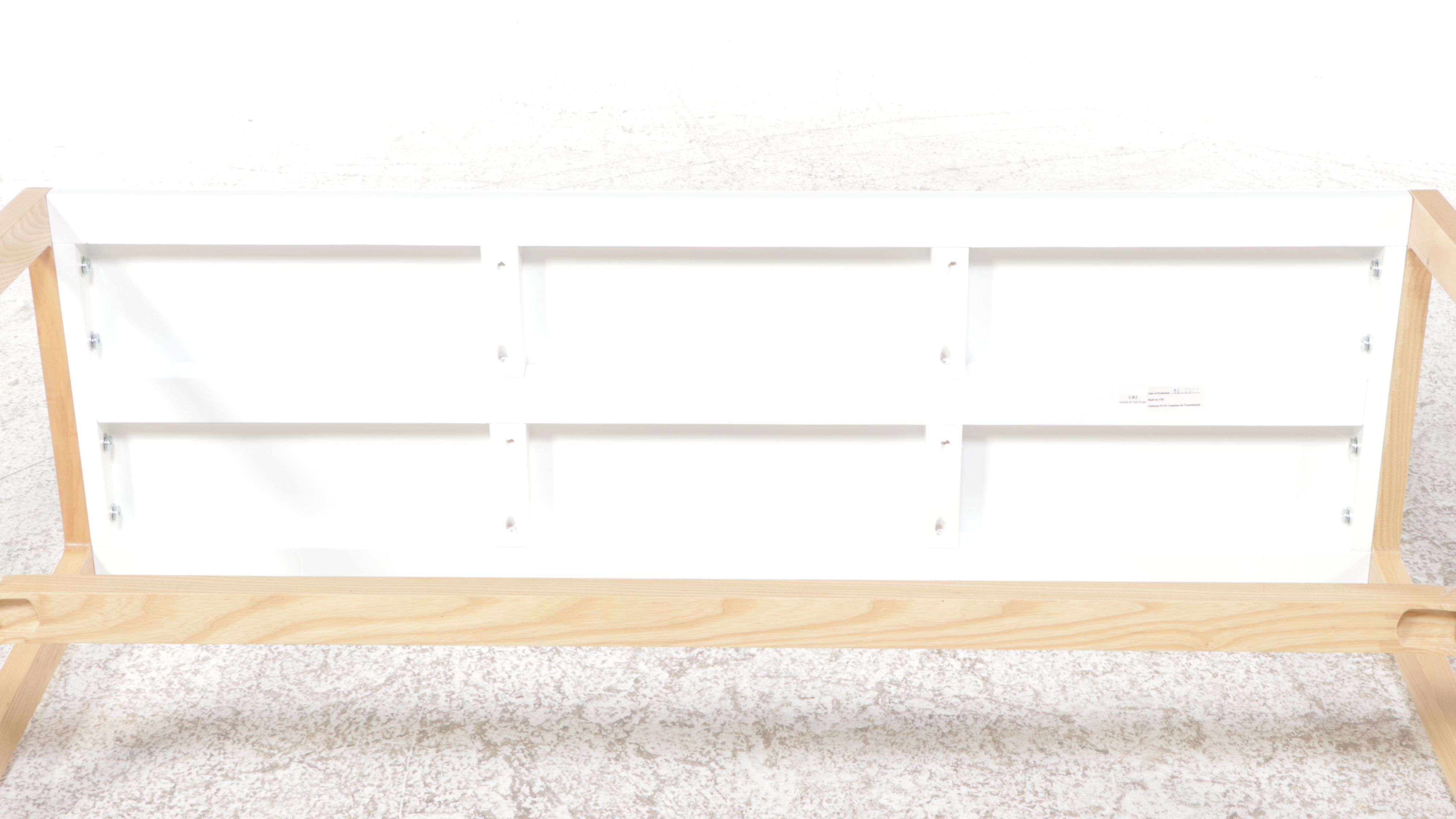 Jannis Ellenberger for CB2 "Trine" White Lacquer and Ash Valet Bench